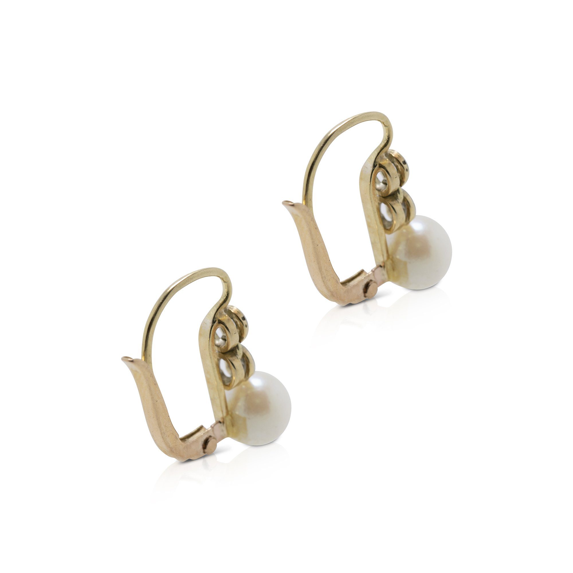 Antique Diamond and Pearl Drop Earrings