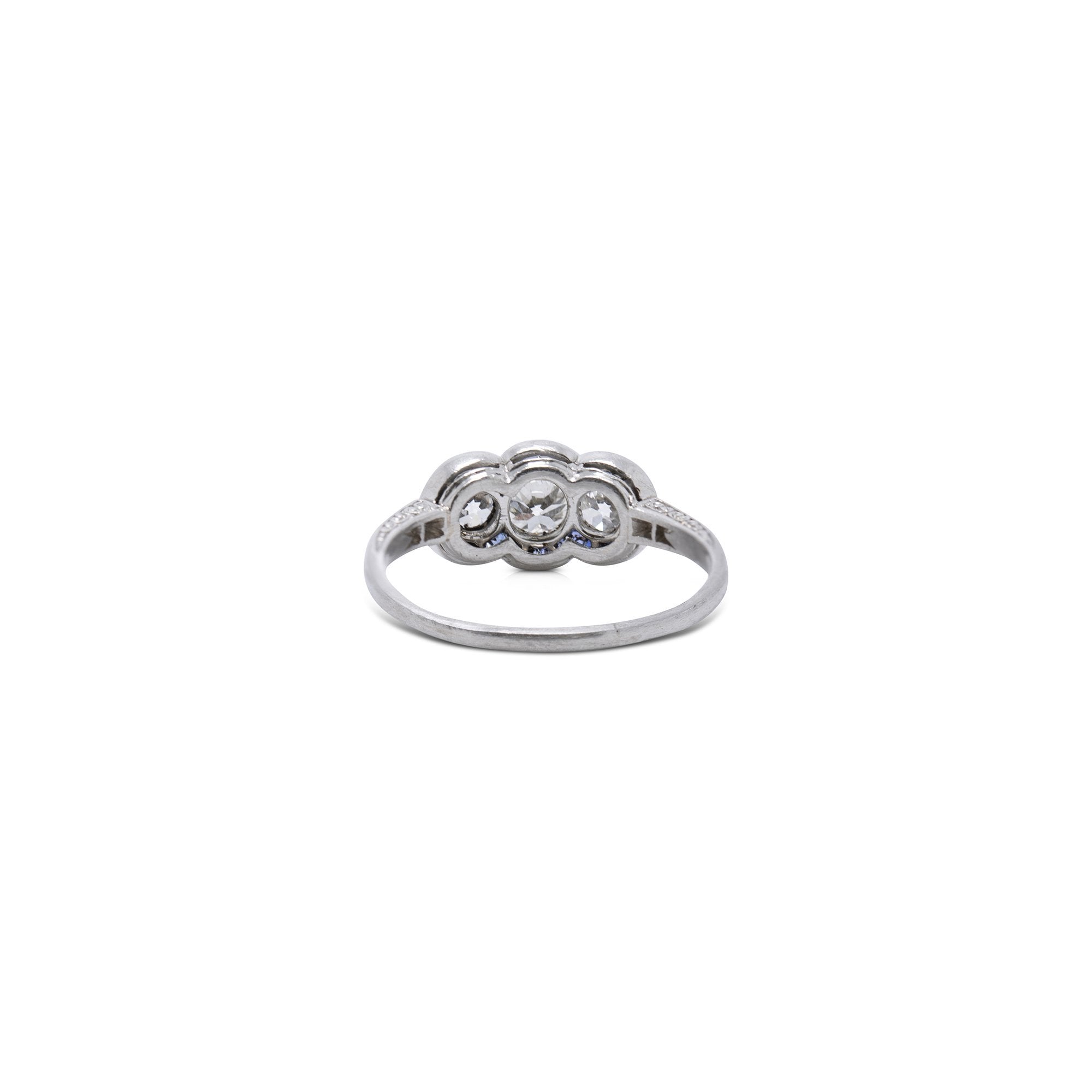 Antique Diamond and Sapphire Art Deco Ring
