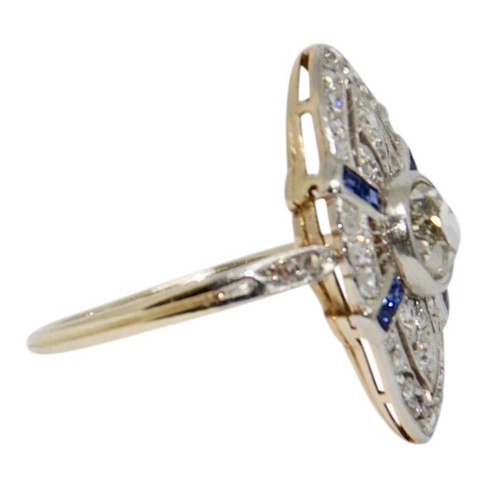 Antique Diamond and Sapphire Ring