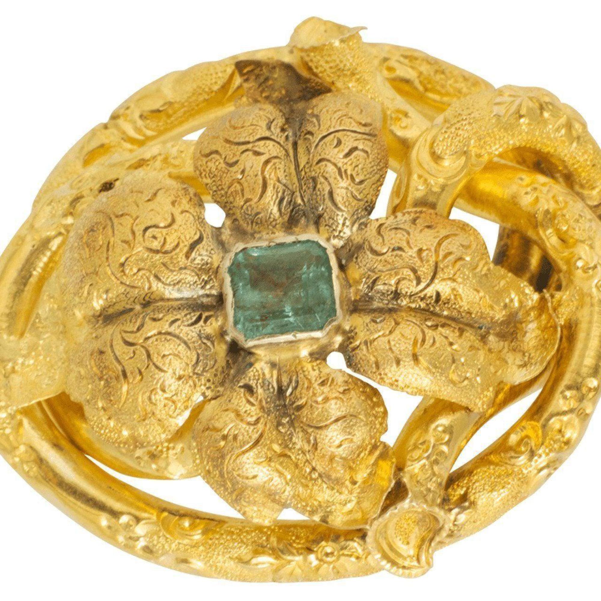 Antique Emerald Brooch