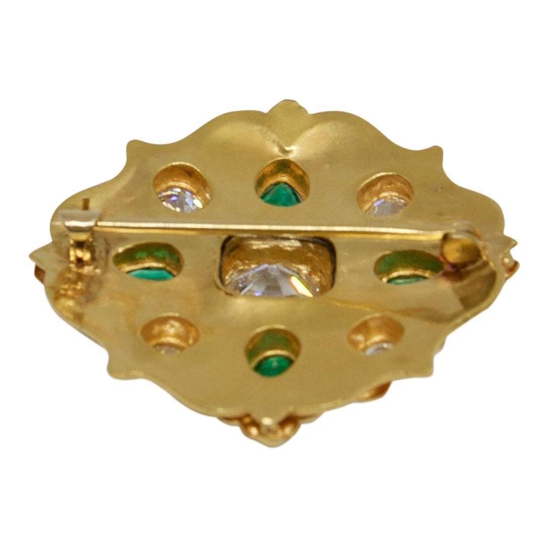 Antique Emerald and Diamond Brooch