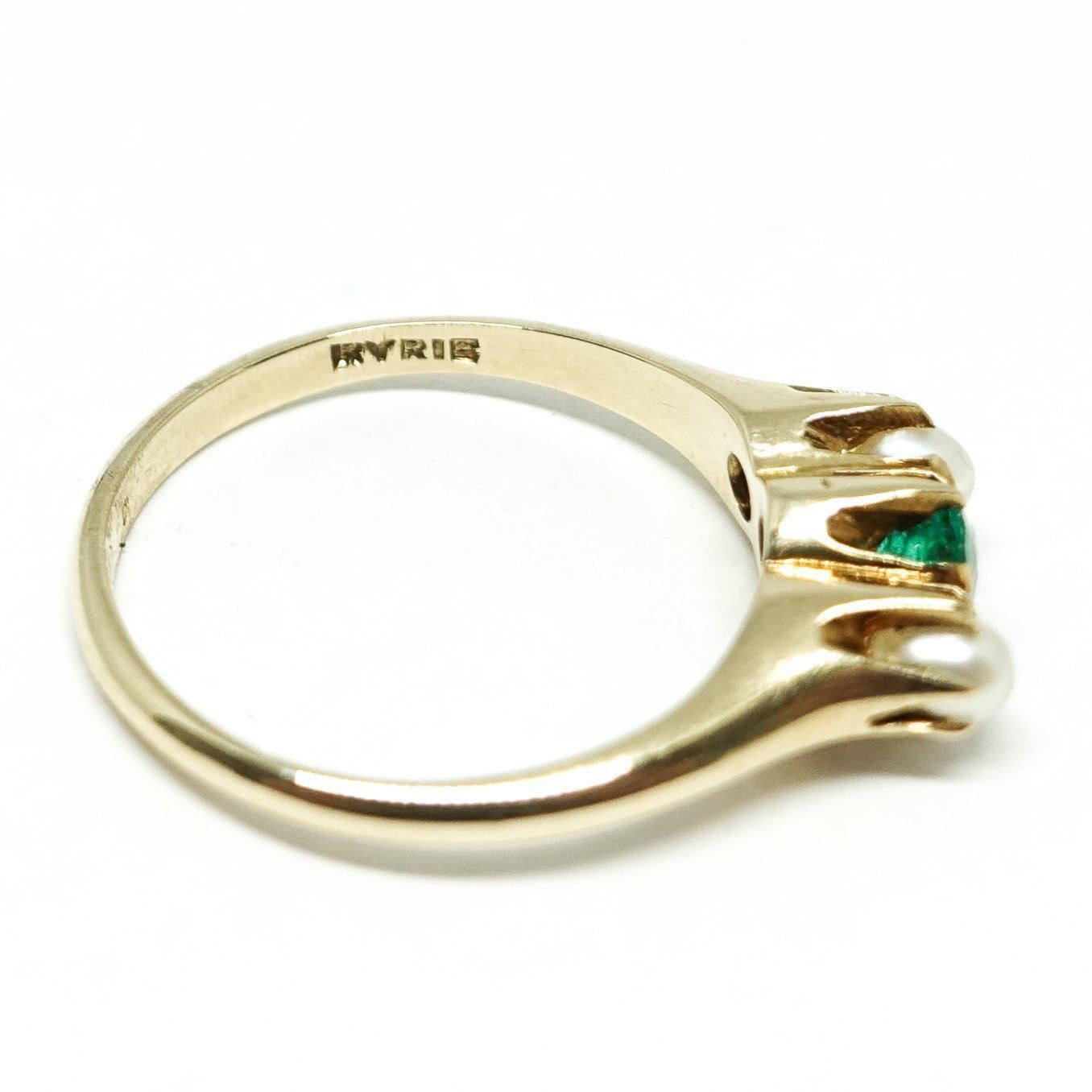 Antique Emerald and Seed Pearl Ring