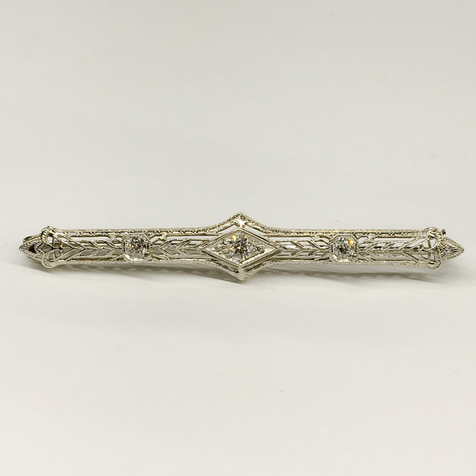 Antique Filigree Diamond Brooch