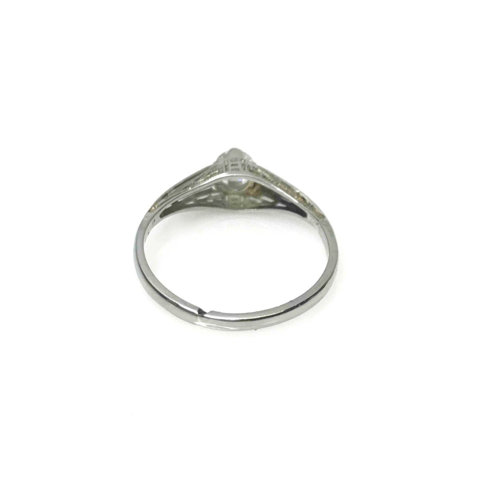 Antique Filigree Diamond Solitaire Ring