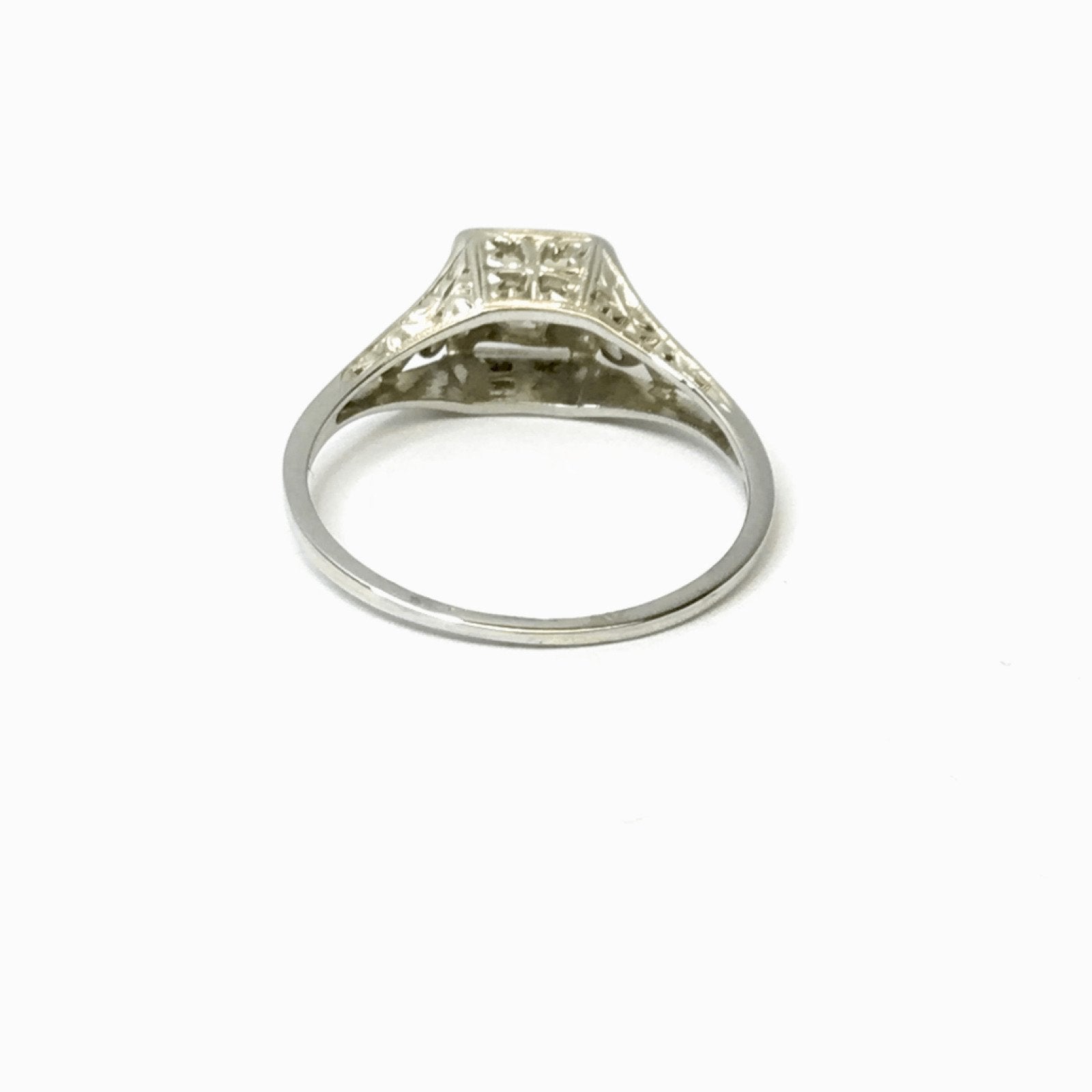 Antique Filigree Diamond Solitaire Ring