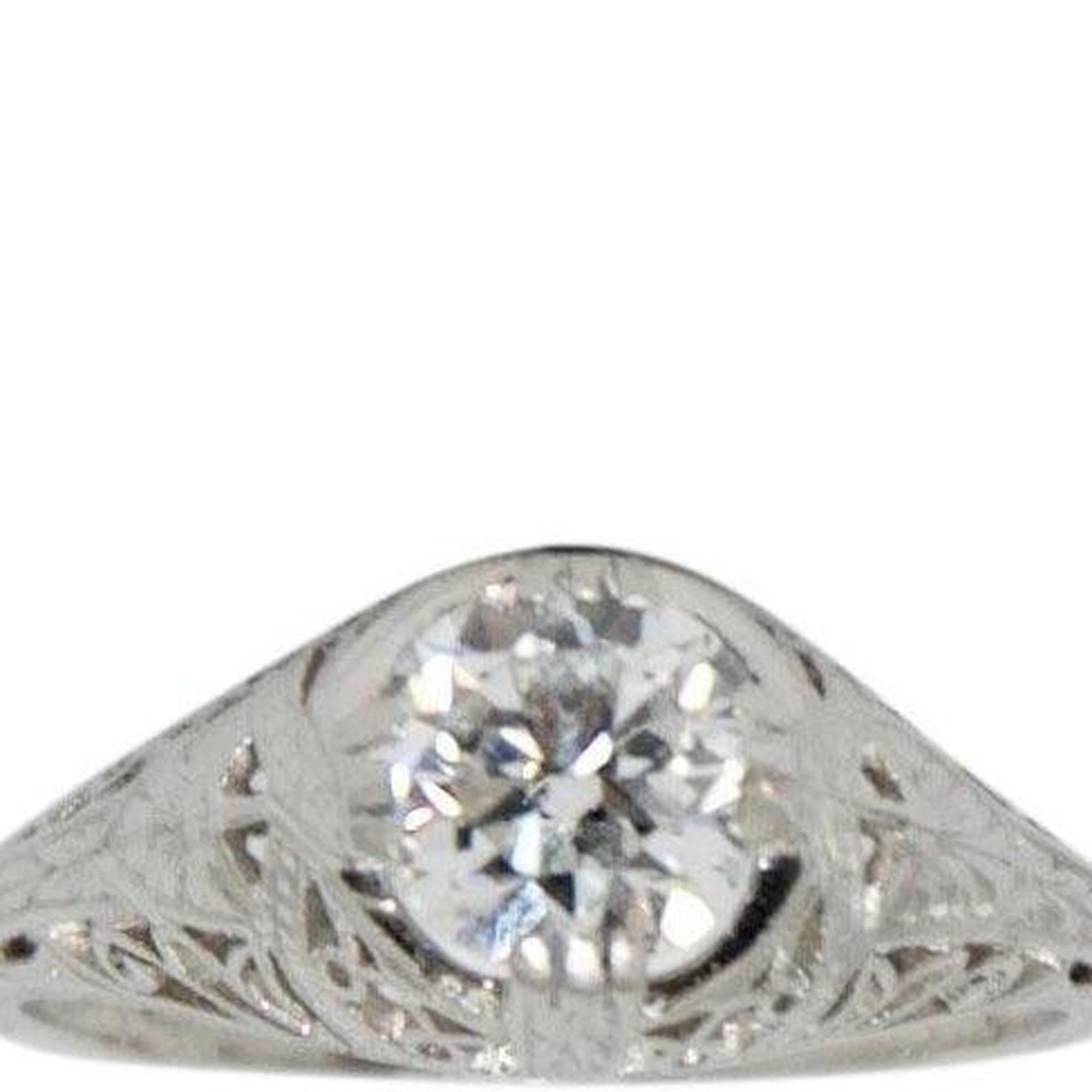 Antique Filigree Solitaire Diamond Ring
