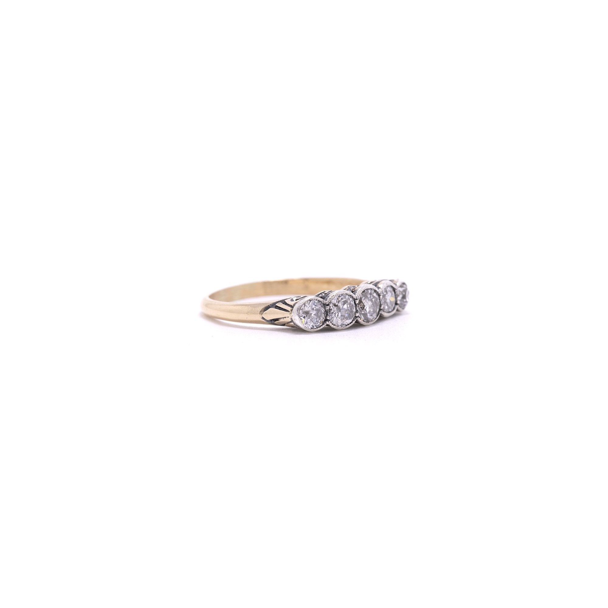 Antique Five Diamond Band Ring
