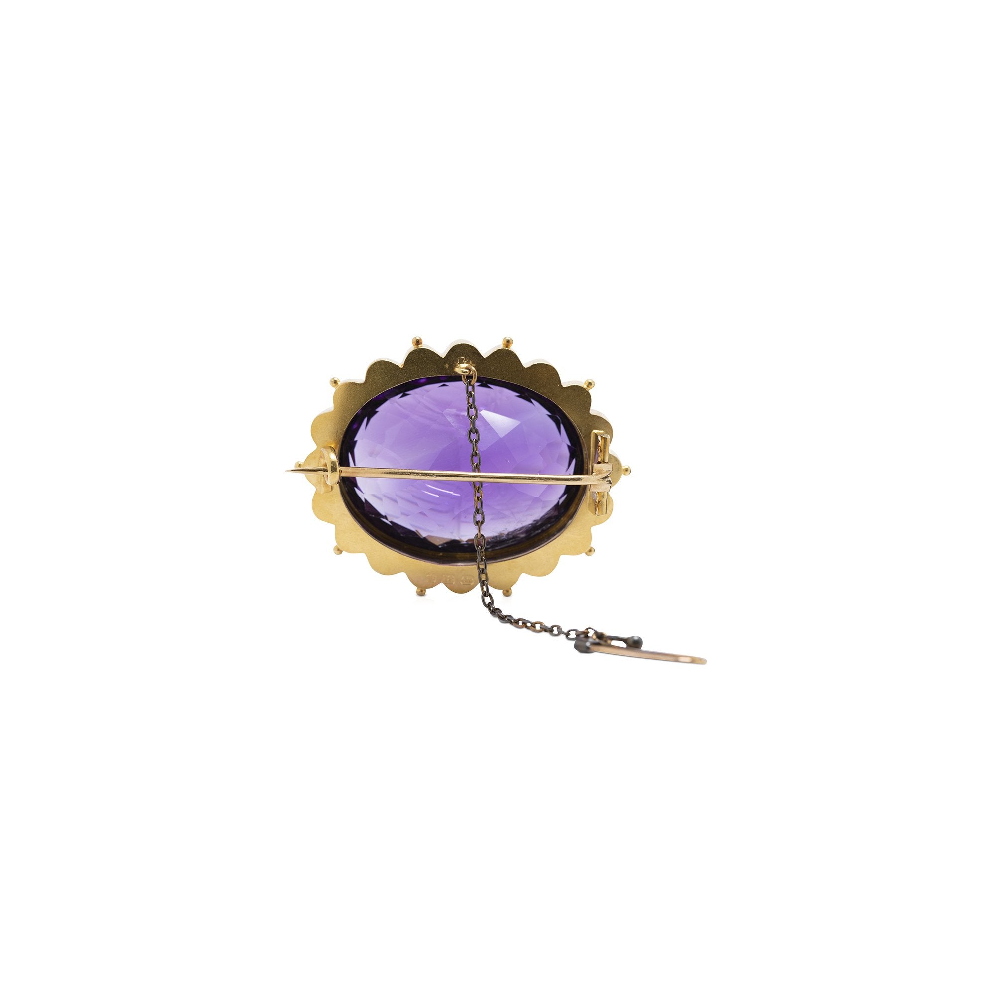 Antique Frame Amethyst Brooch