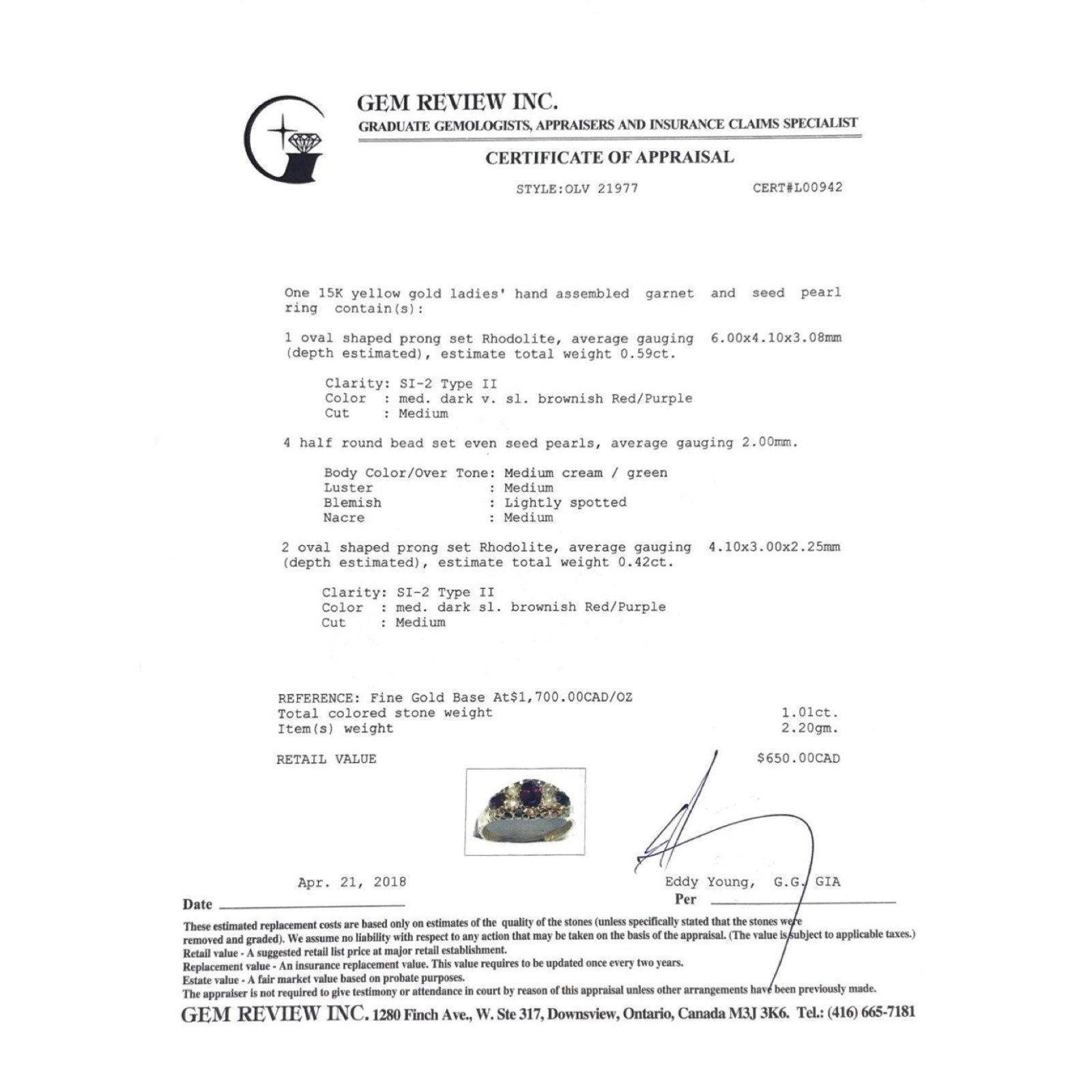 Antique Garnet And Seed Pearl Ring