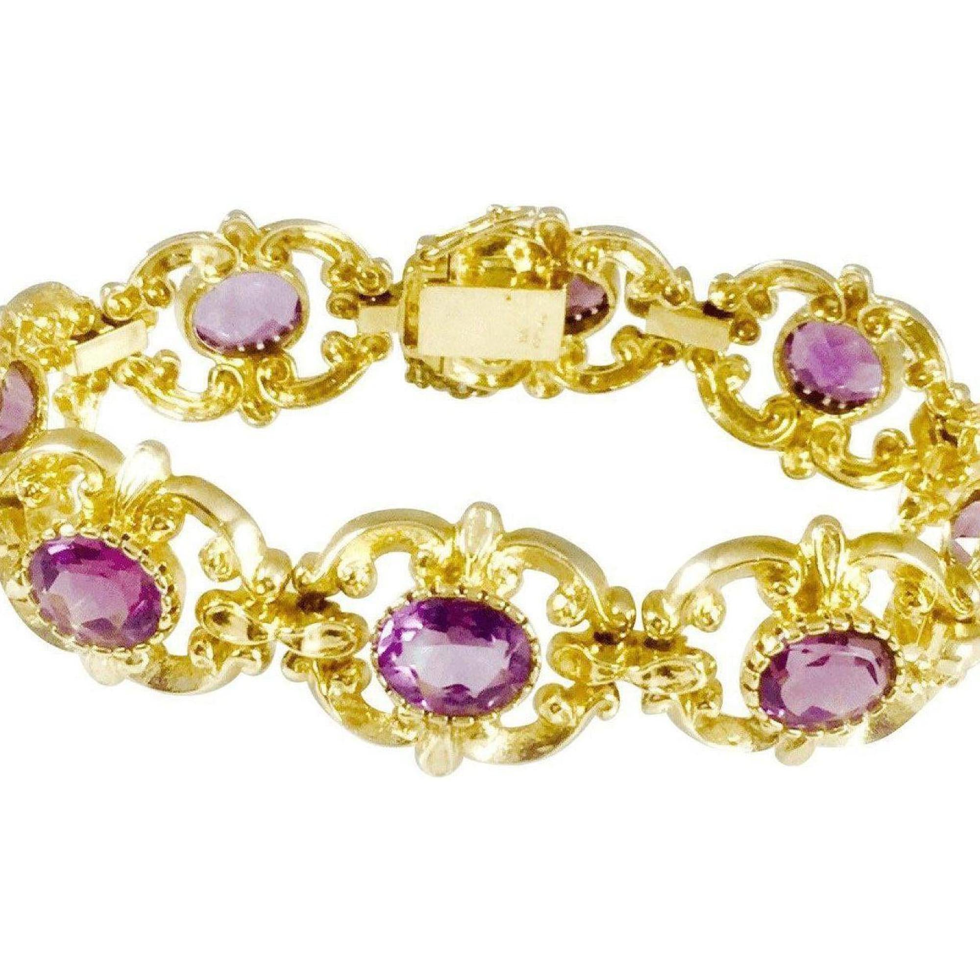 Antique Hand Assembled Amethyst Bracelet