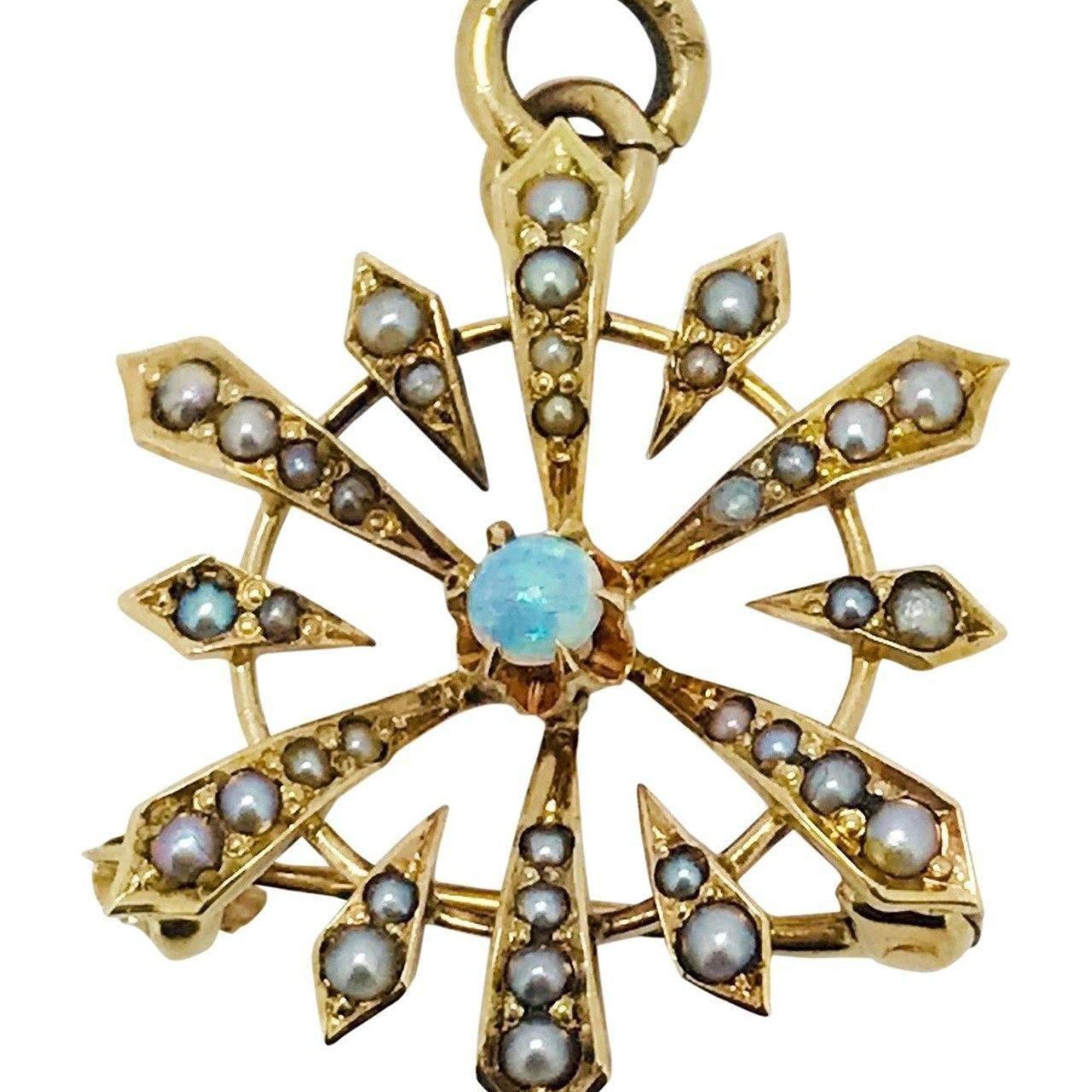 Antique Opal and Seed Pearl Pendant/Brooch
