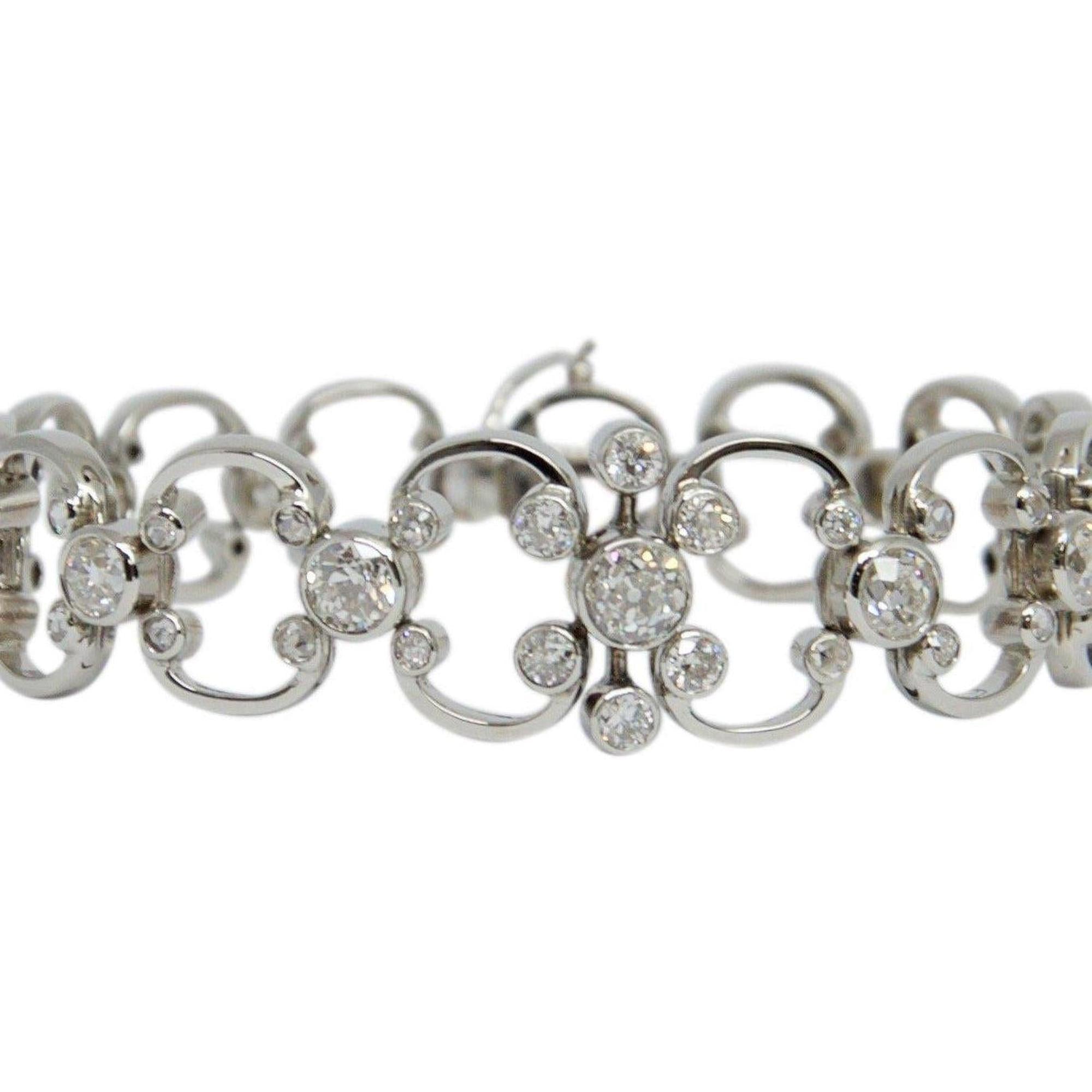 Antique Open Link Diamond Bracelet