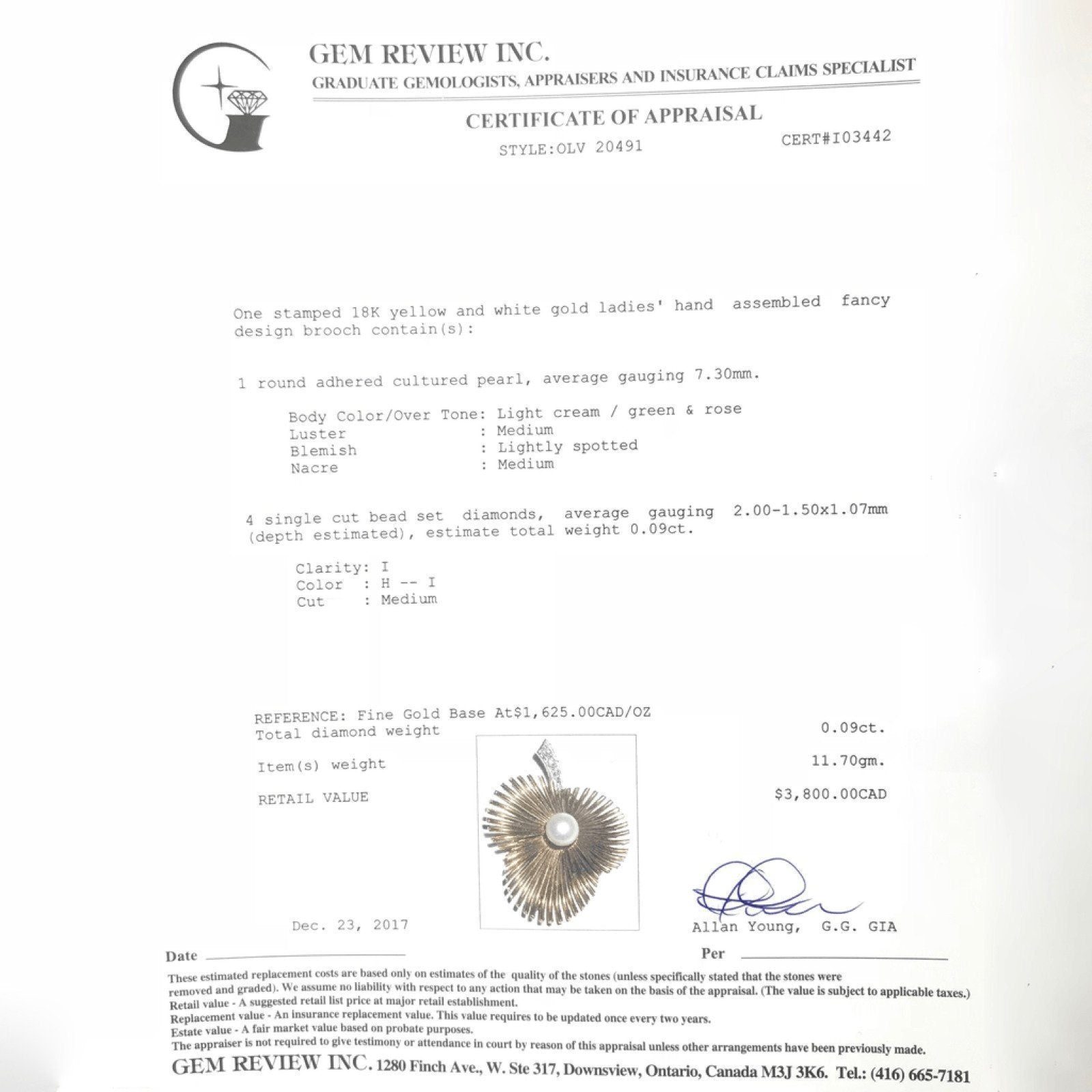 Antique Pearl and DIamond Brooch