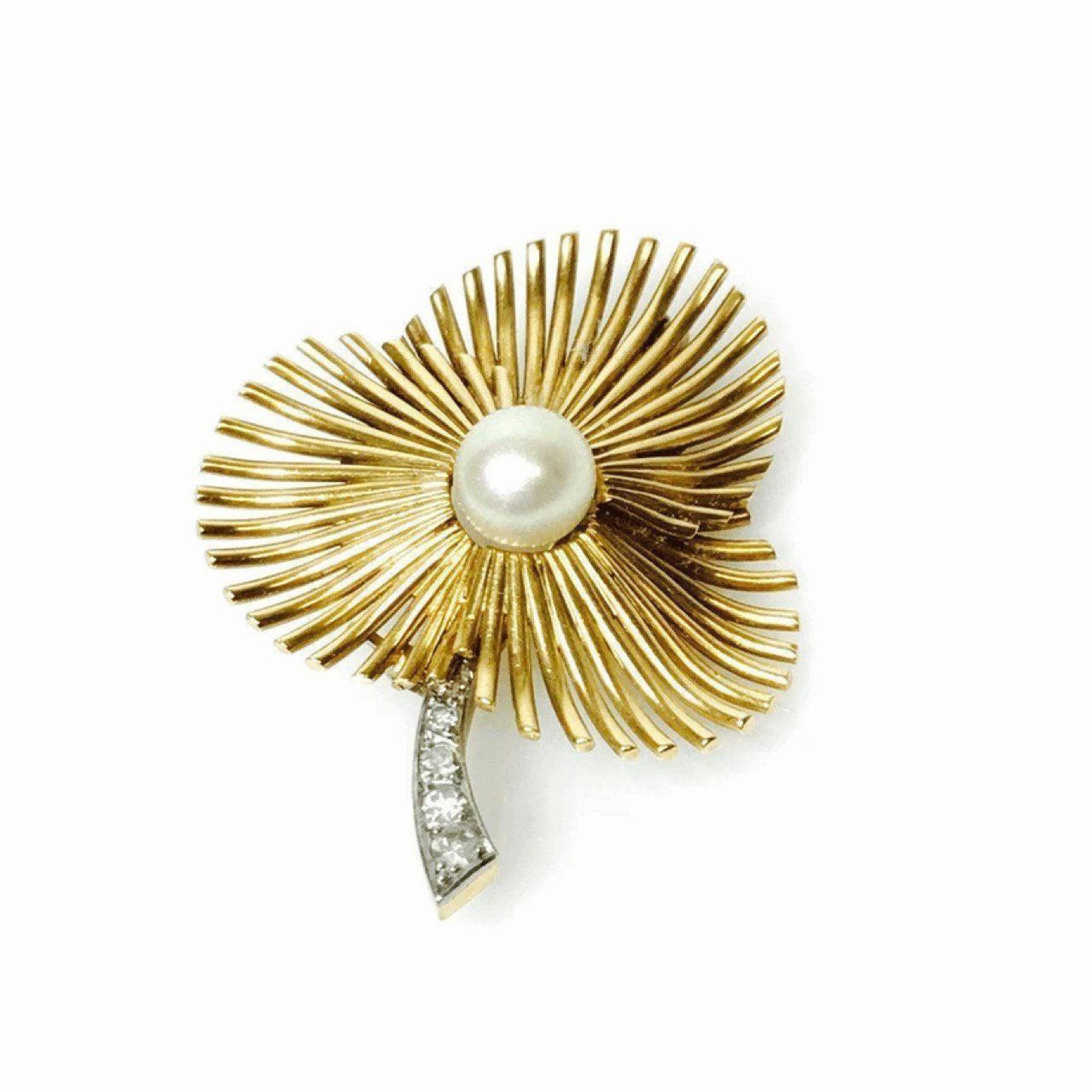 Antique Pearl and DIamond Brooch