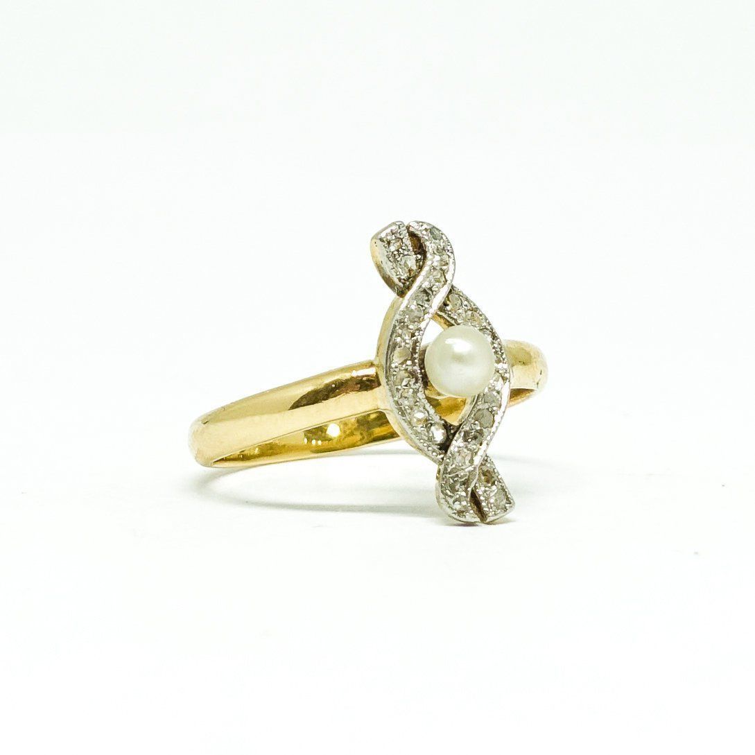 Antique Pearl and Diamond Ring