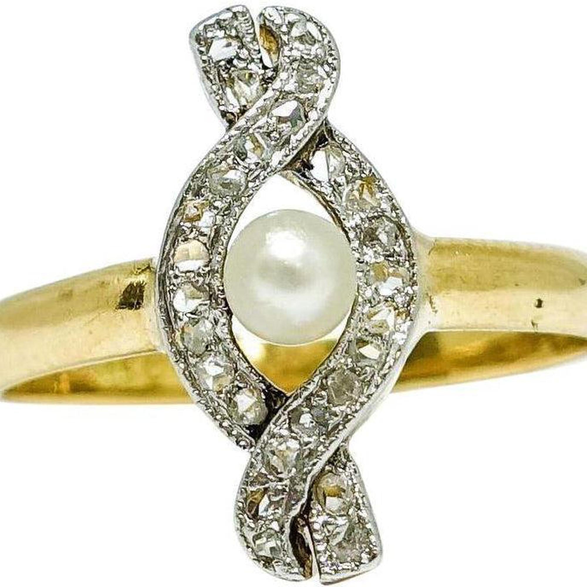 Antique Pearl and Diamond Ring