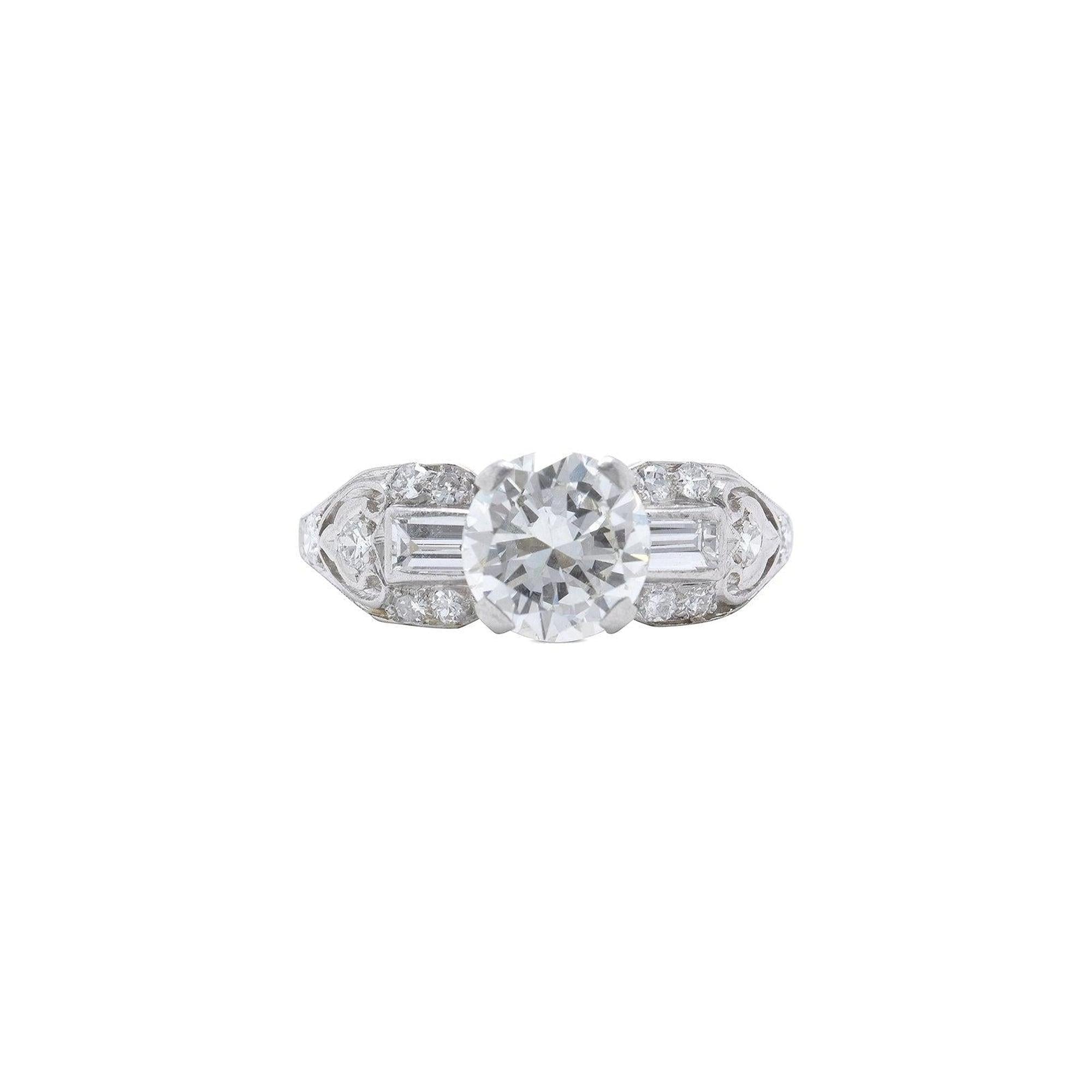 Antique Platinum Art Deco Diamond Engagement Ring