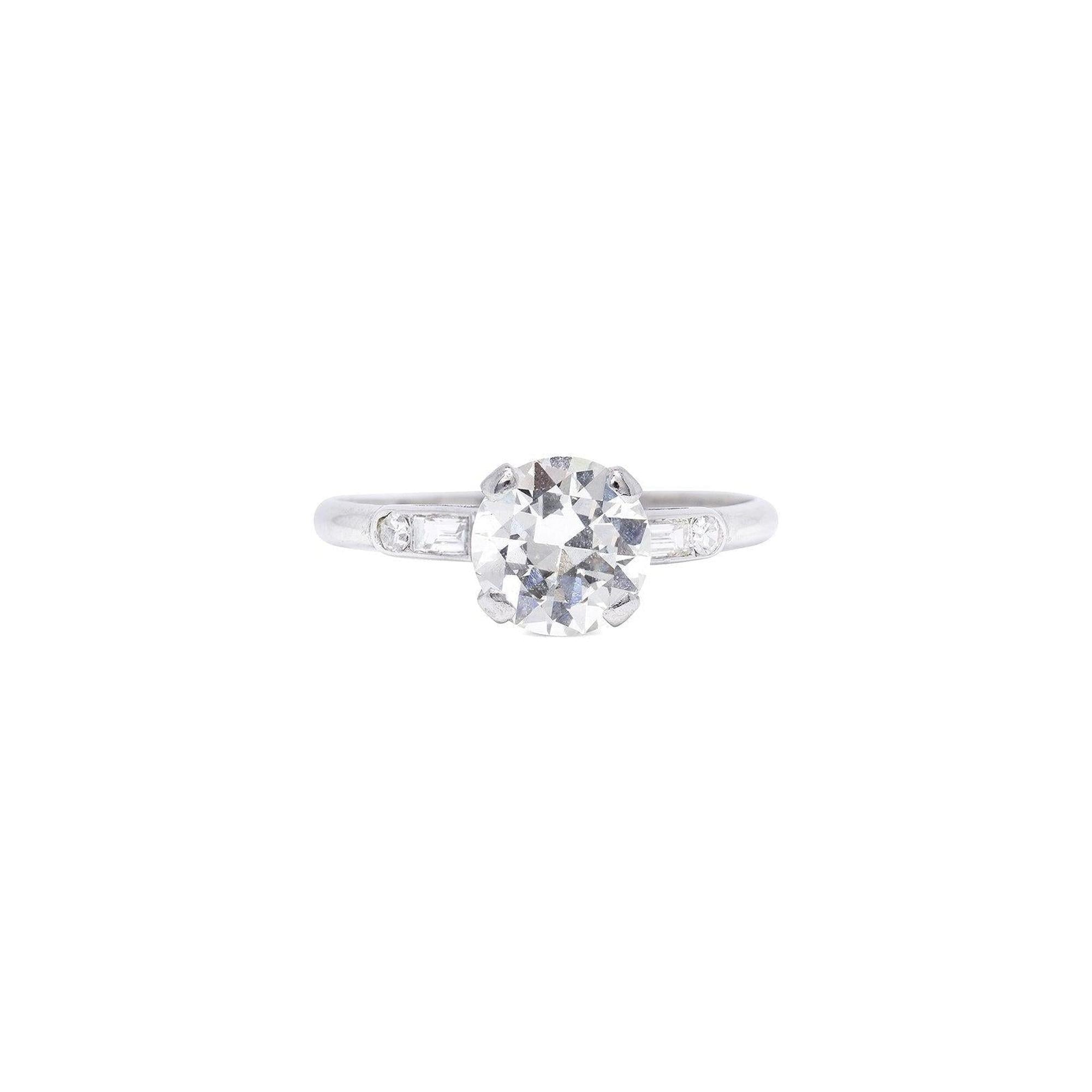 Antique Platinum Diamond Engagement Ring