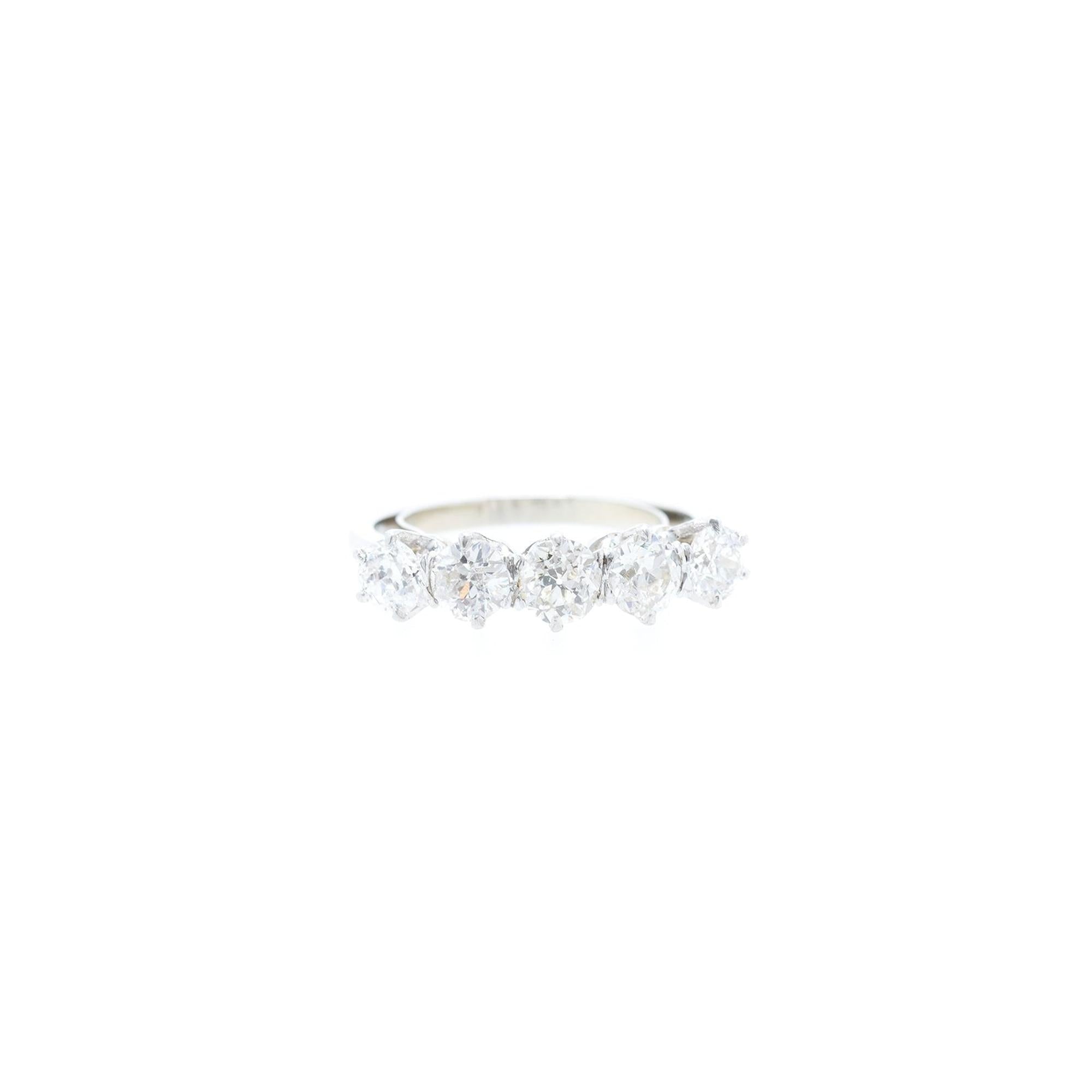 Antique Platinum Five Stone Diamond Ring