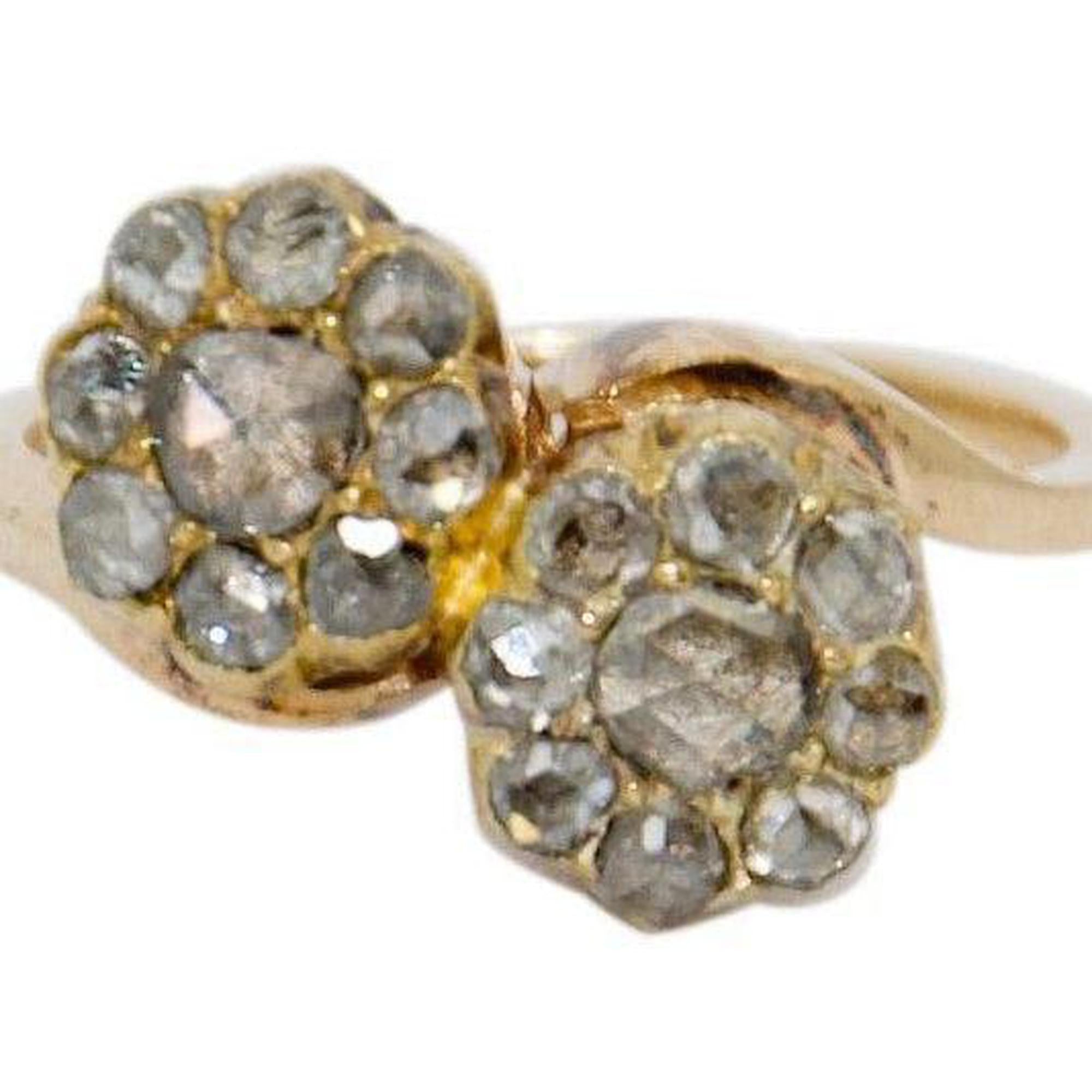Antique Rose Cut Diamond Cluster Ring