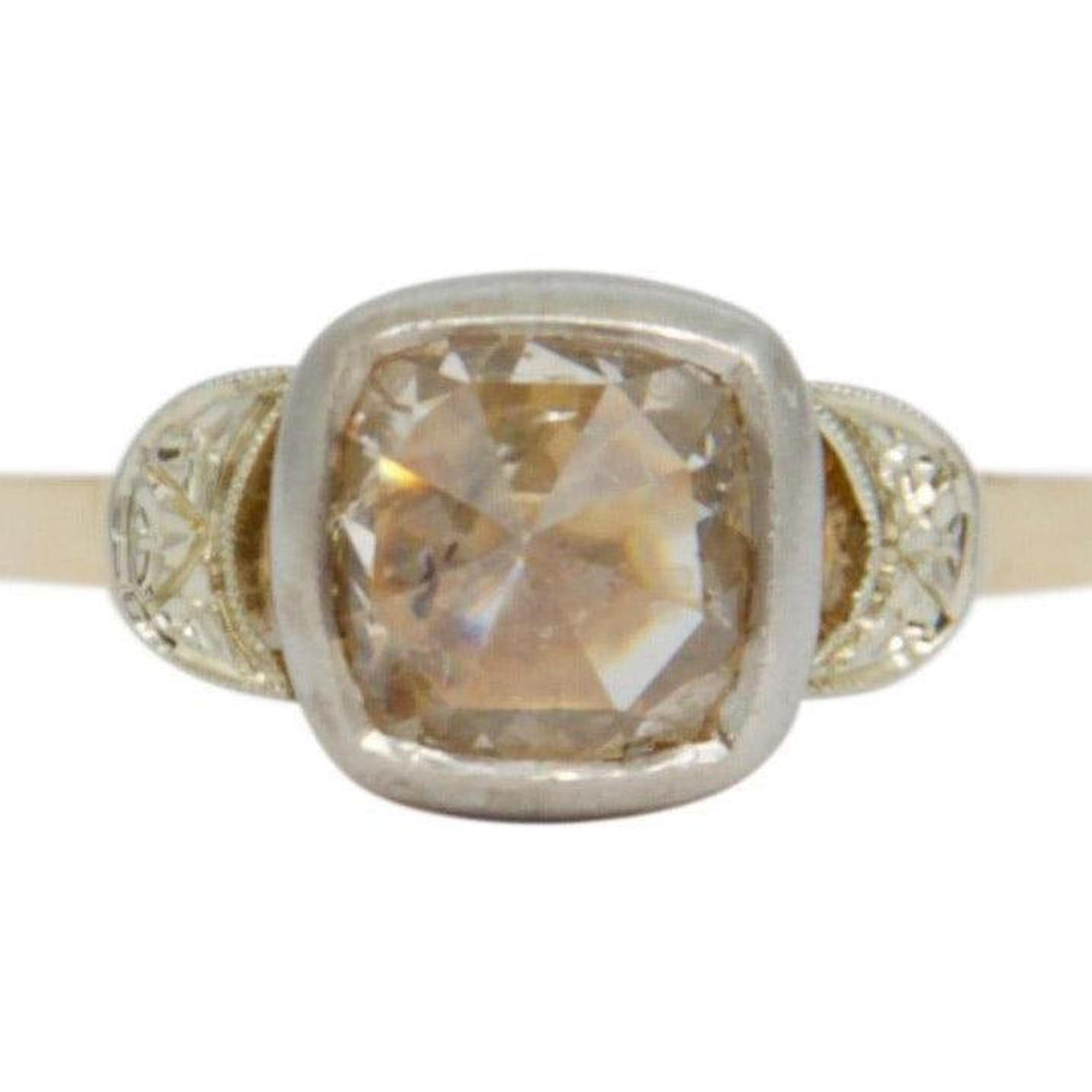 Antique Rose Cut Diamond Solitaire Ring