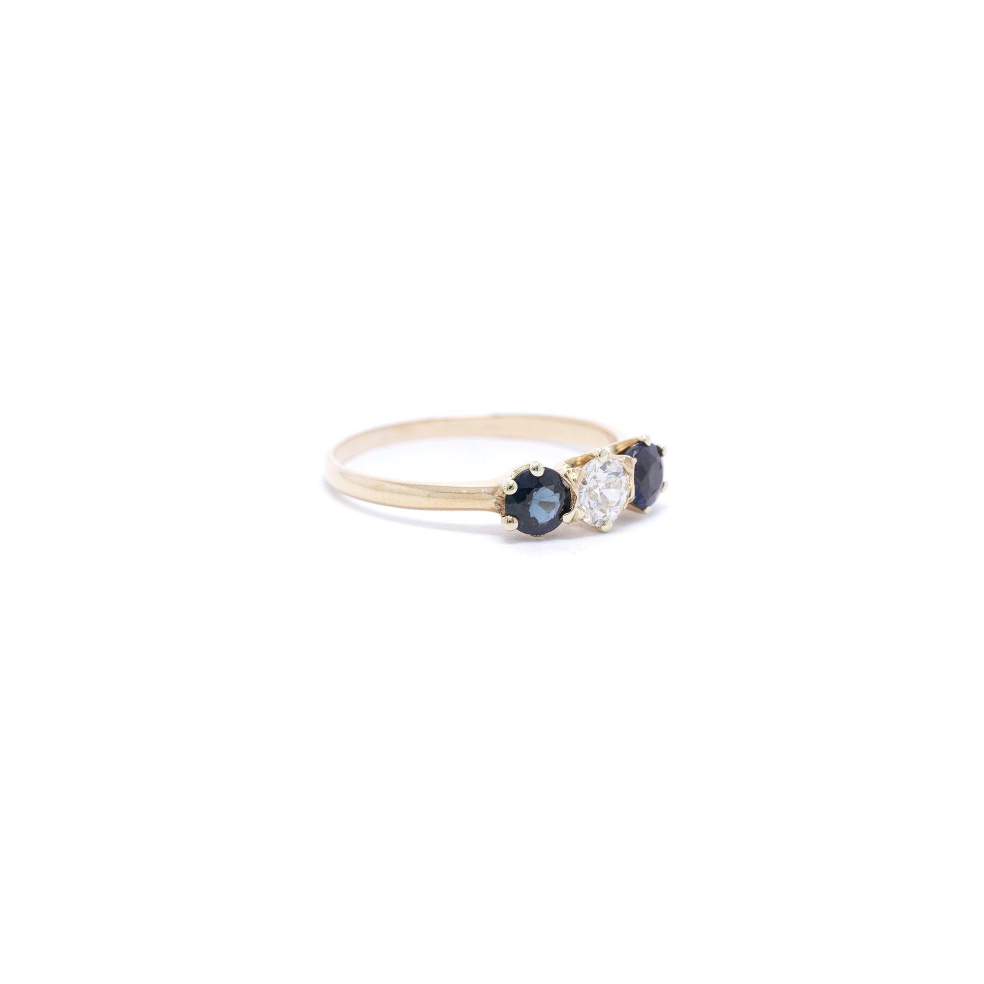 Antique Ryrie Bros Blue Sapphire and Diamond Ring