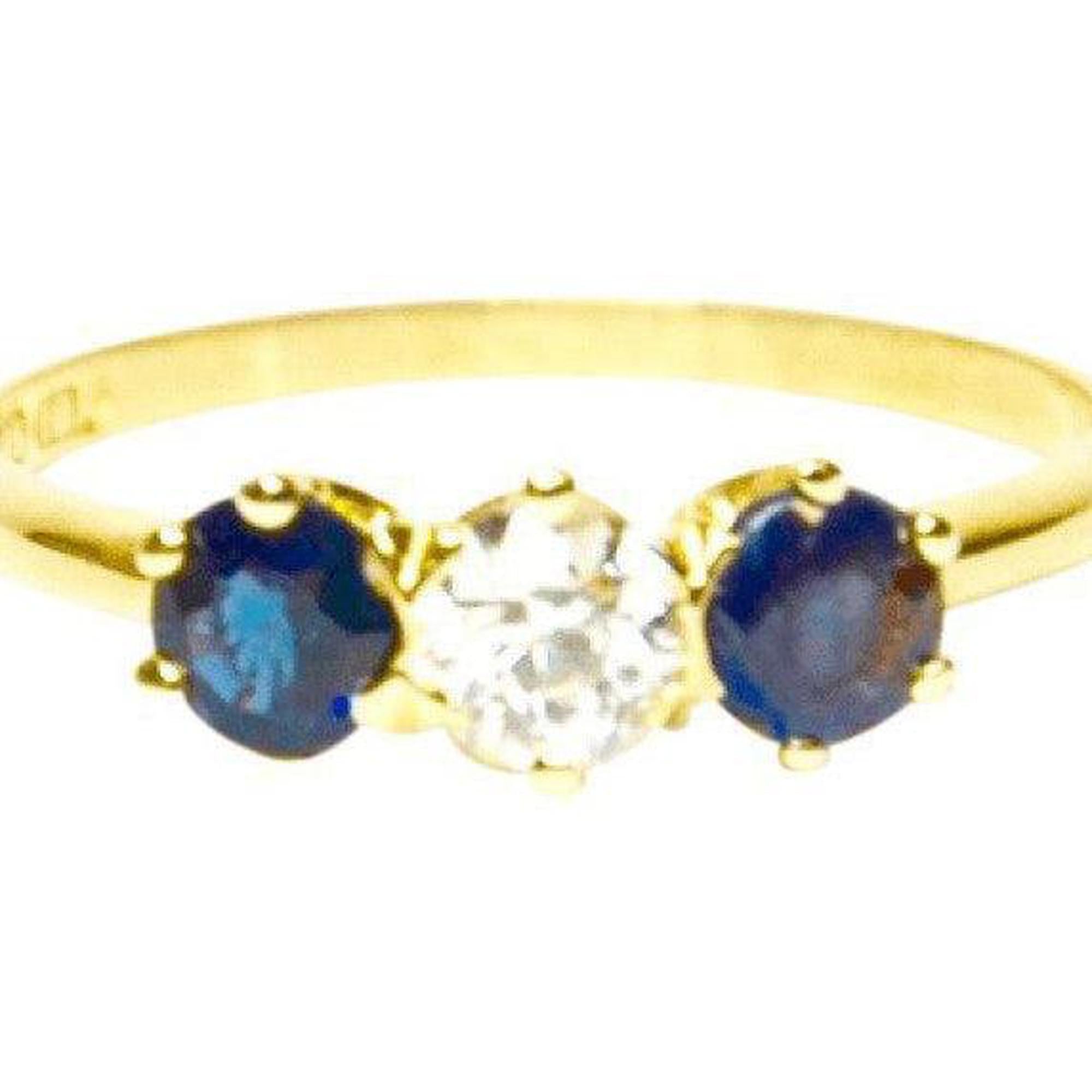Antique Ryrie Bros Diamond and Blue Sapphire Ring