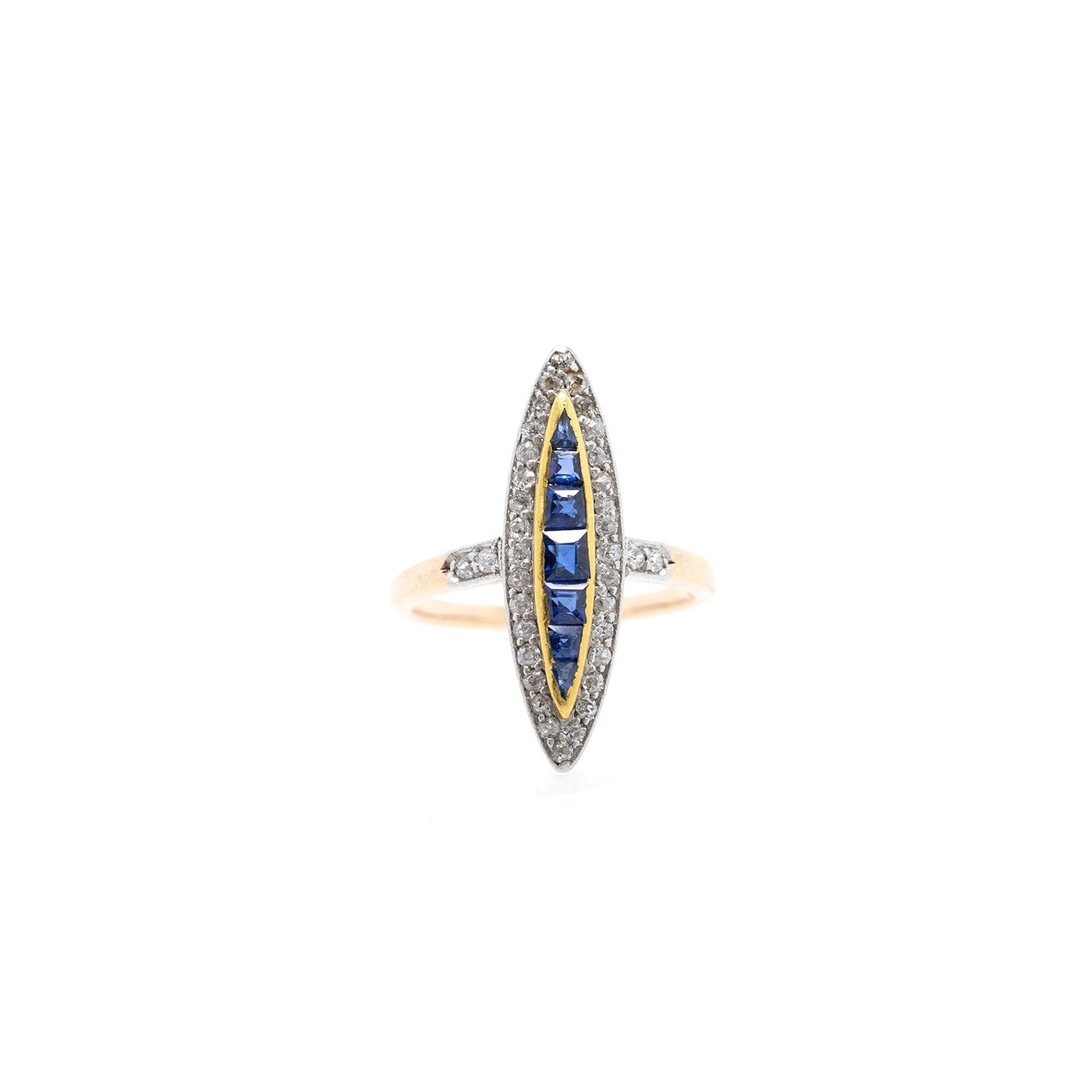 Antique Sapphire & Diamond Ring