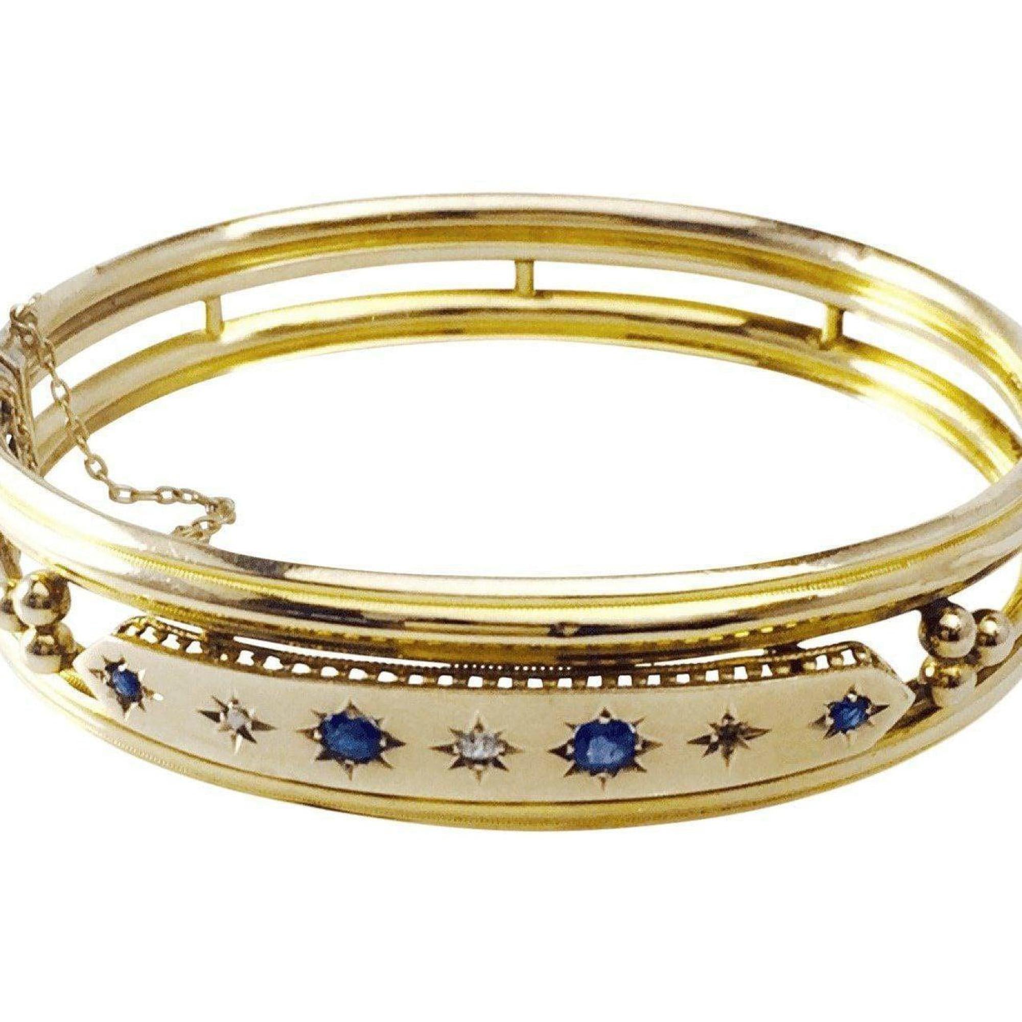 Antique Sapphire and Diamond Bangle