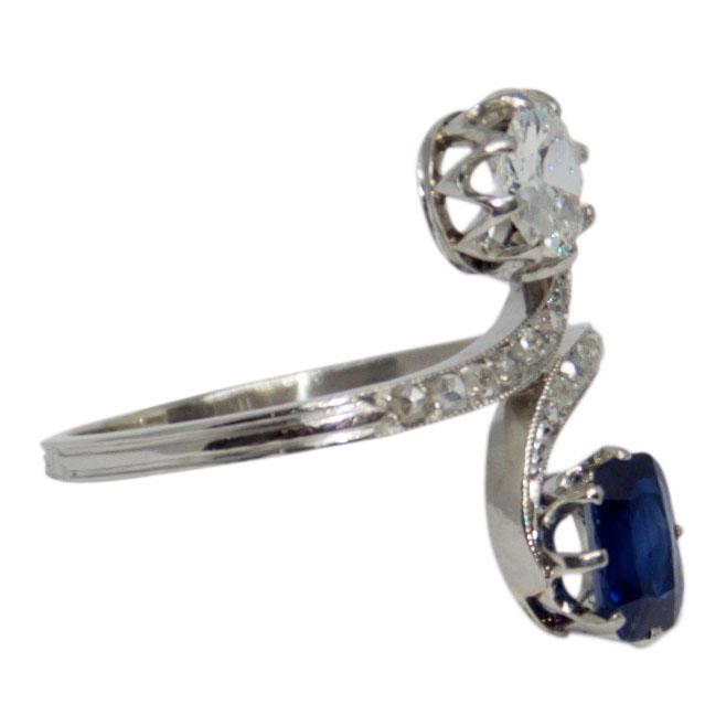 Antique Sapphire and Diamond Ring