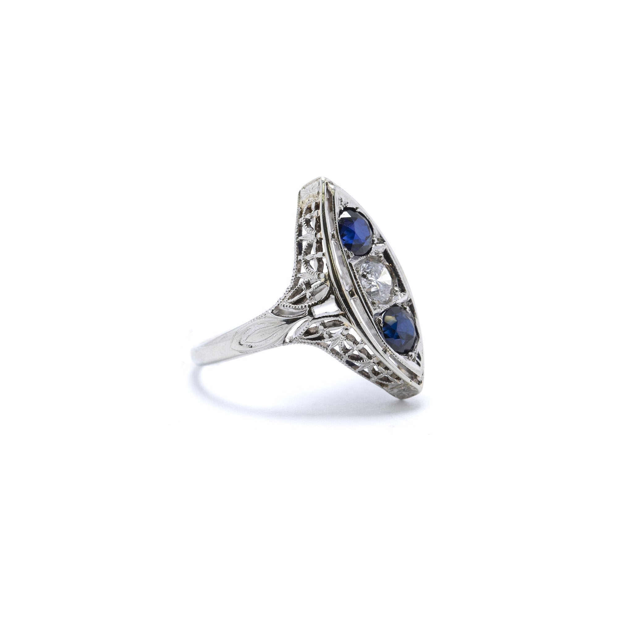 Antique Sapphire and Diamond Ring