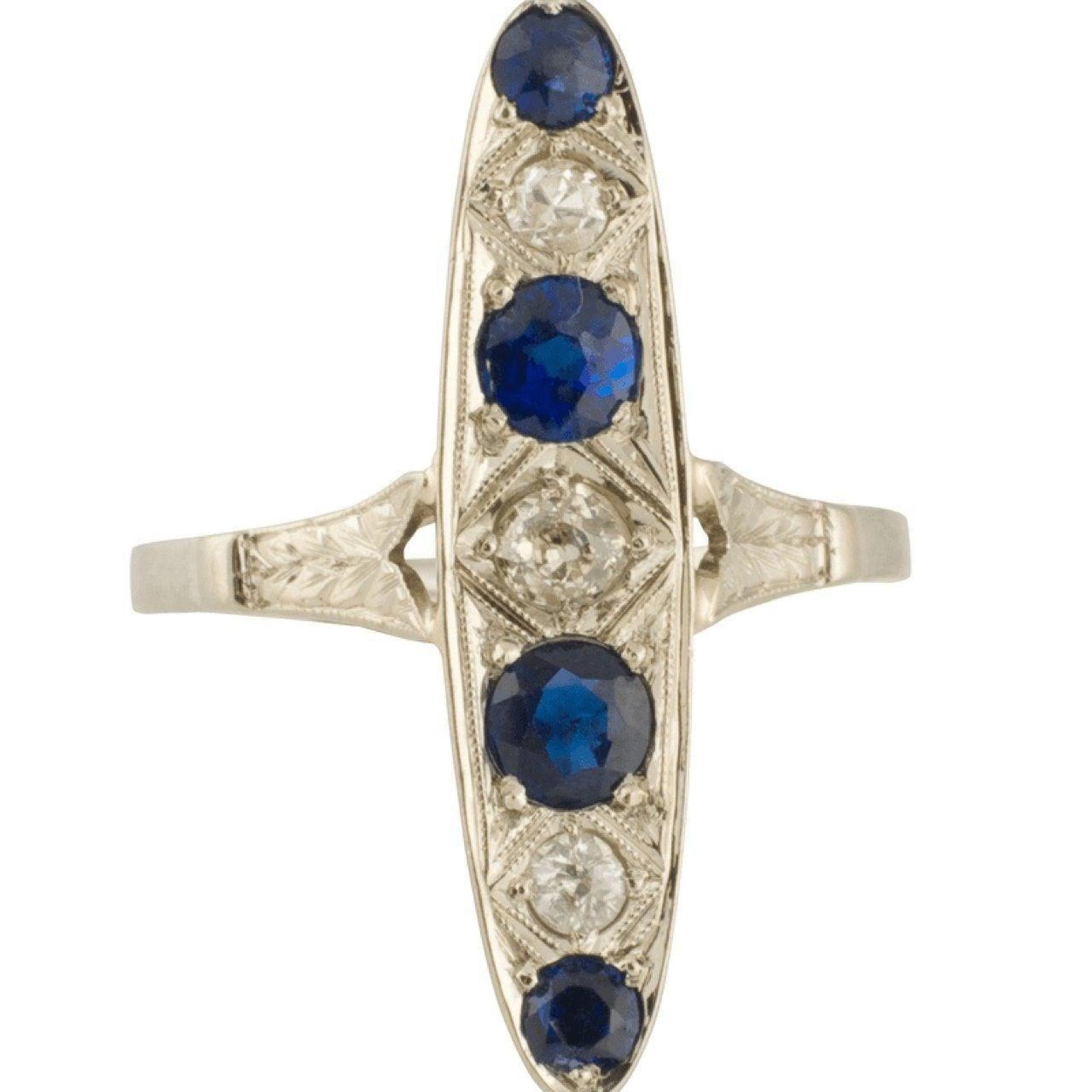 Antique Sapphire and Diamond Ring