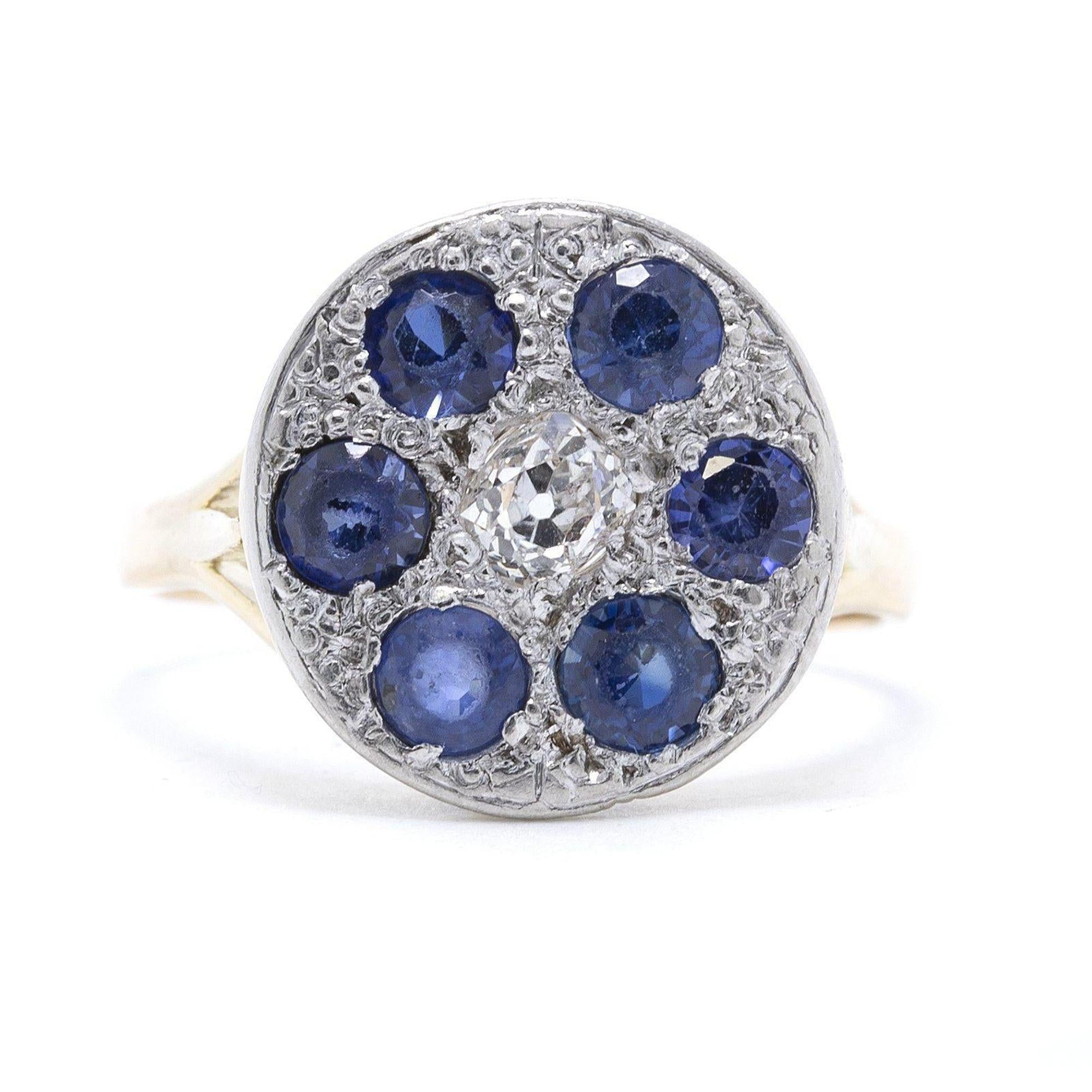 Antique Sapphire and Diamond Ring
