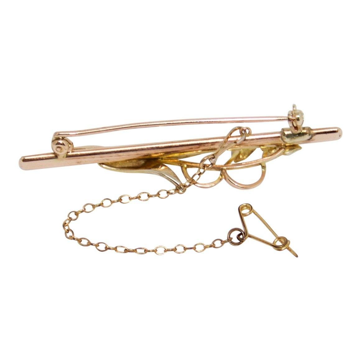 Antique Seed Pearl Bar Brooch