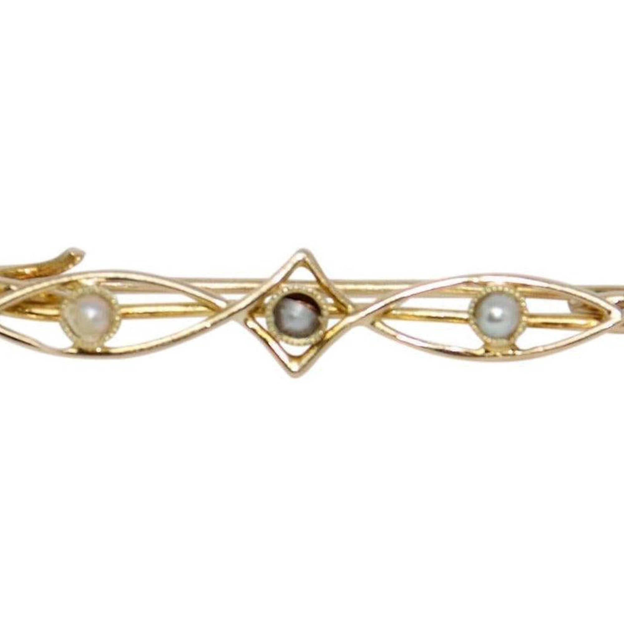Antique Seed Pearl Bar Brooch