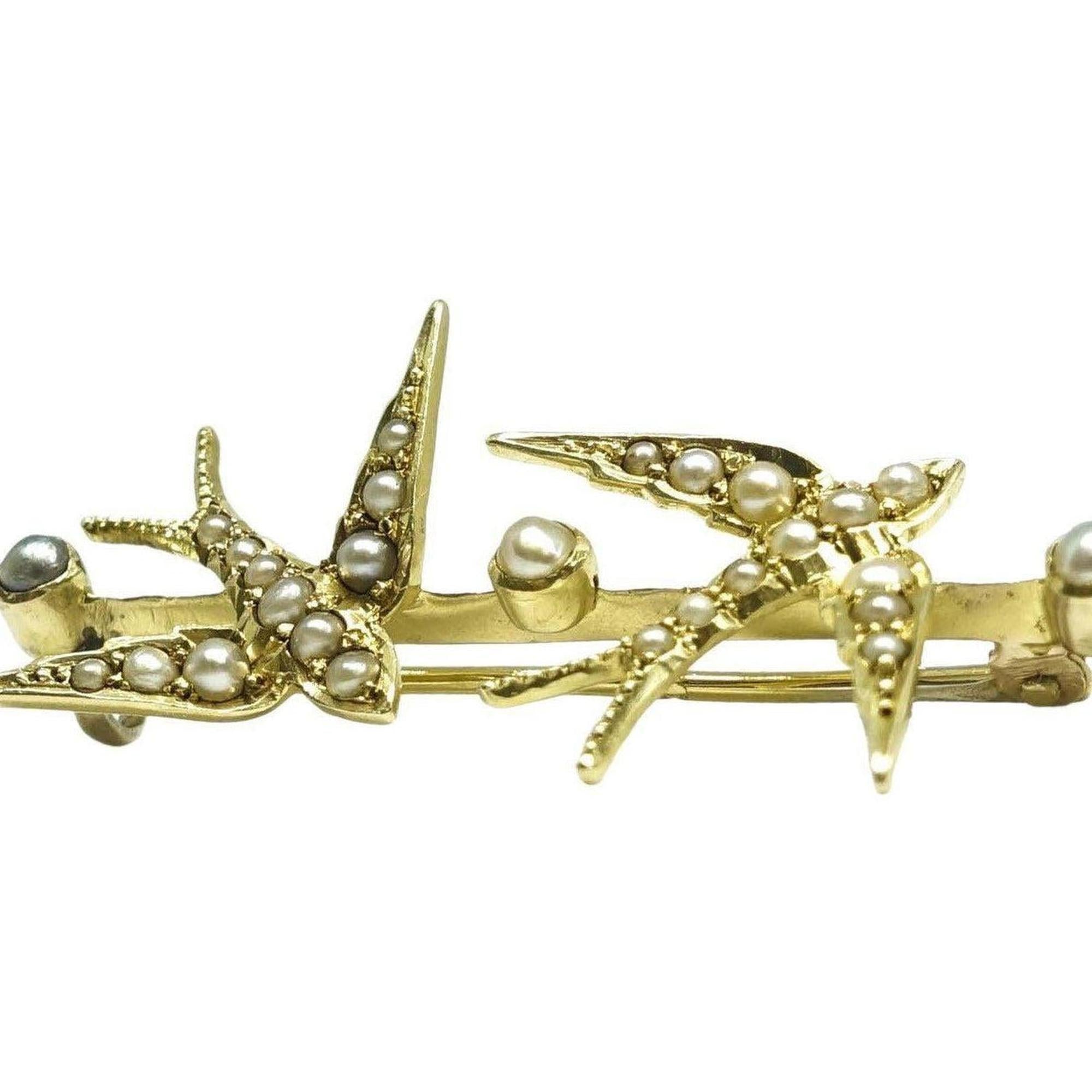 Antique Seed Pearl Brooch