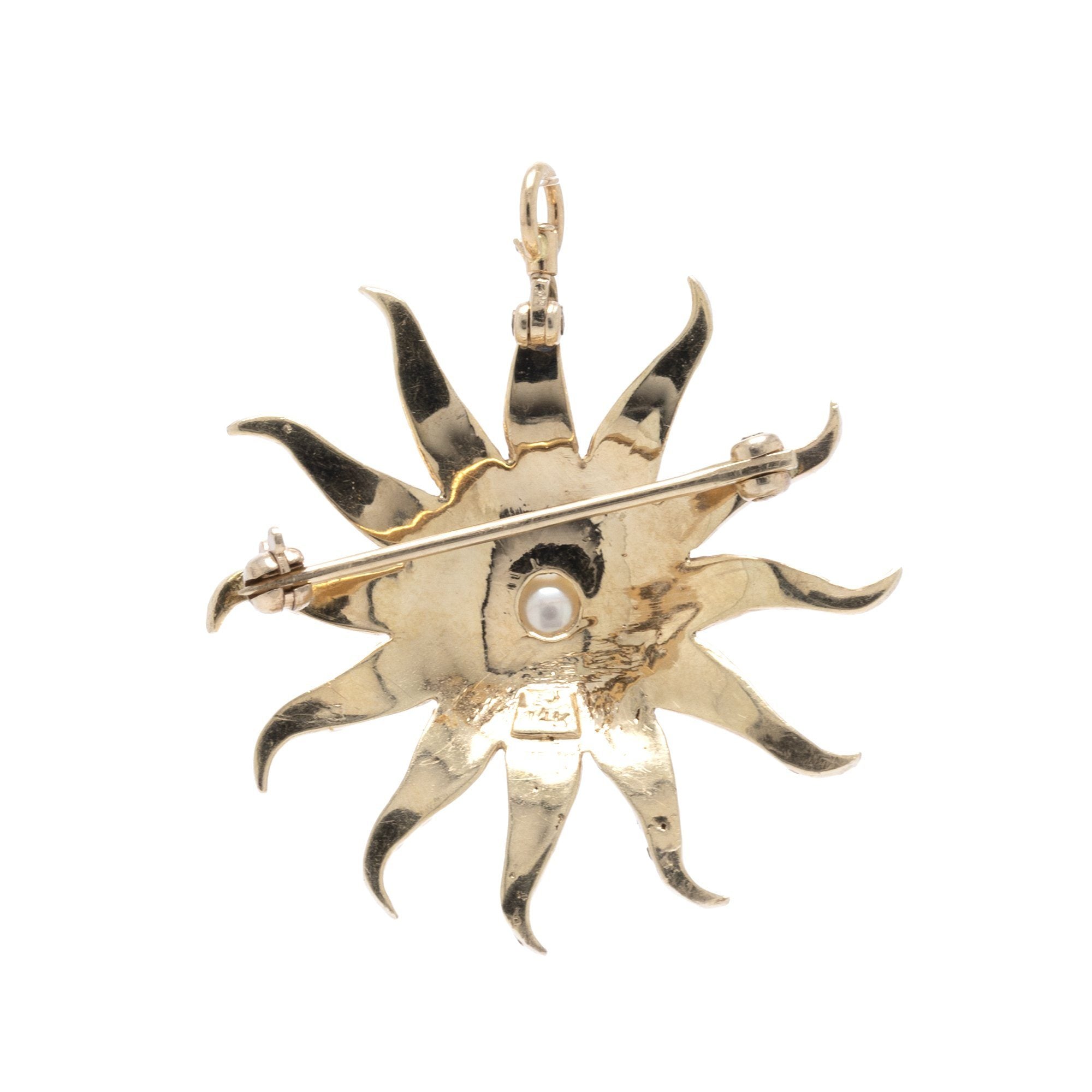 Antique Seed Pearl Starburst Brooch/Pendant