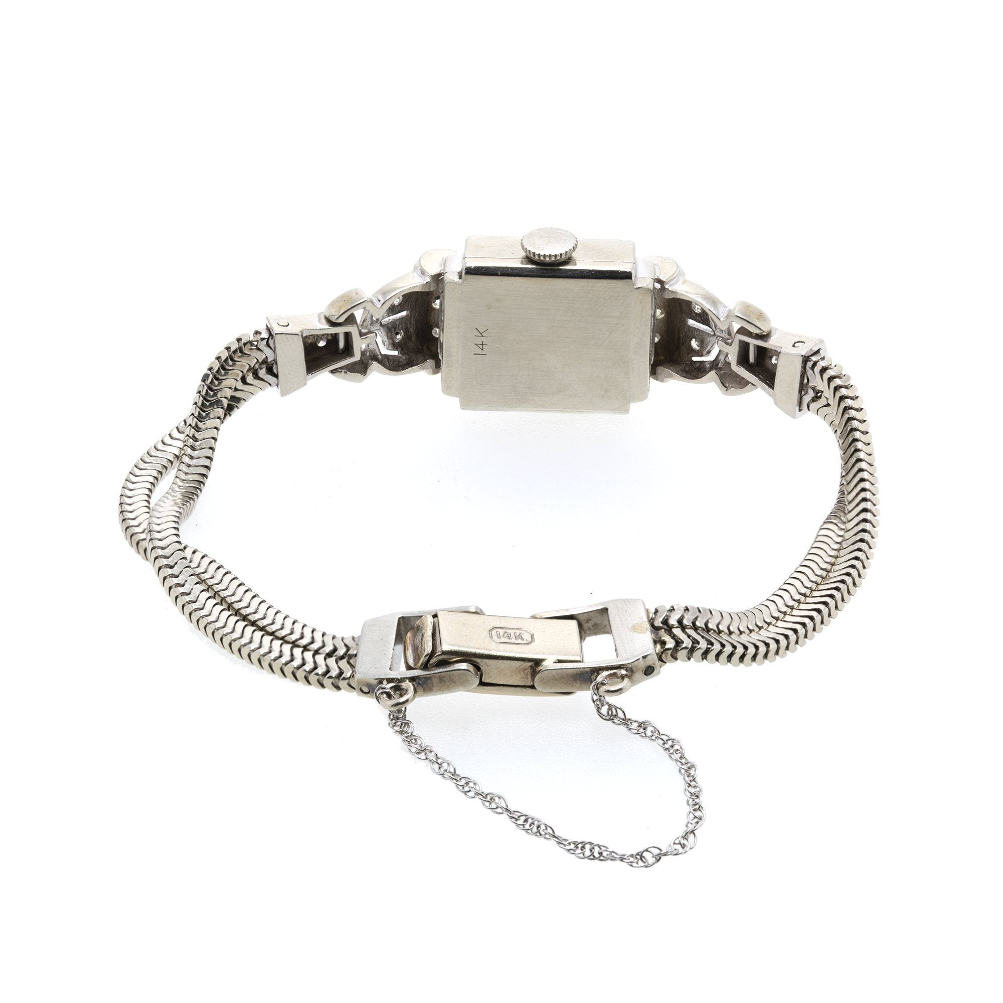 Antique White Gold & Diamond Bulova Watch