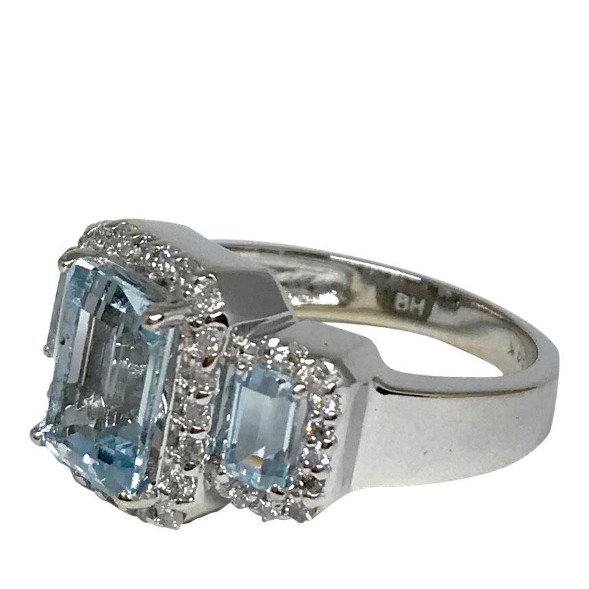 Aquamarine & Diamond Cocktail Ring