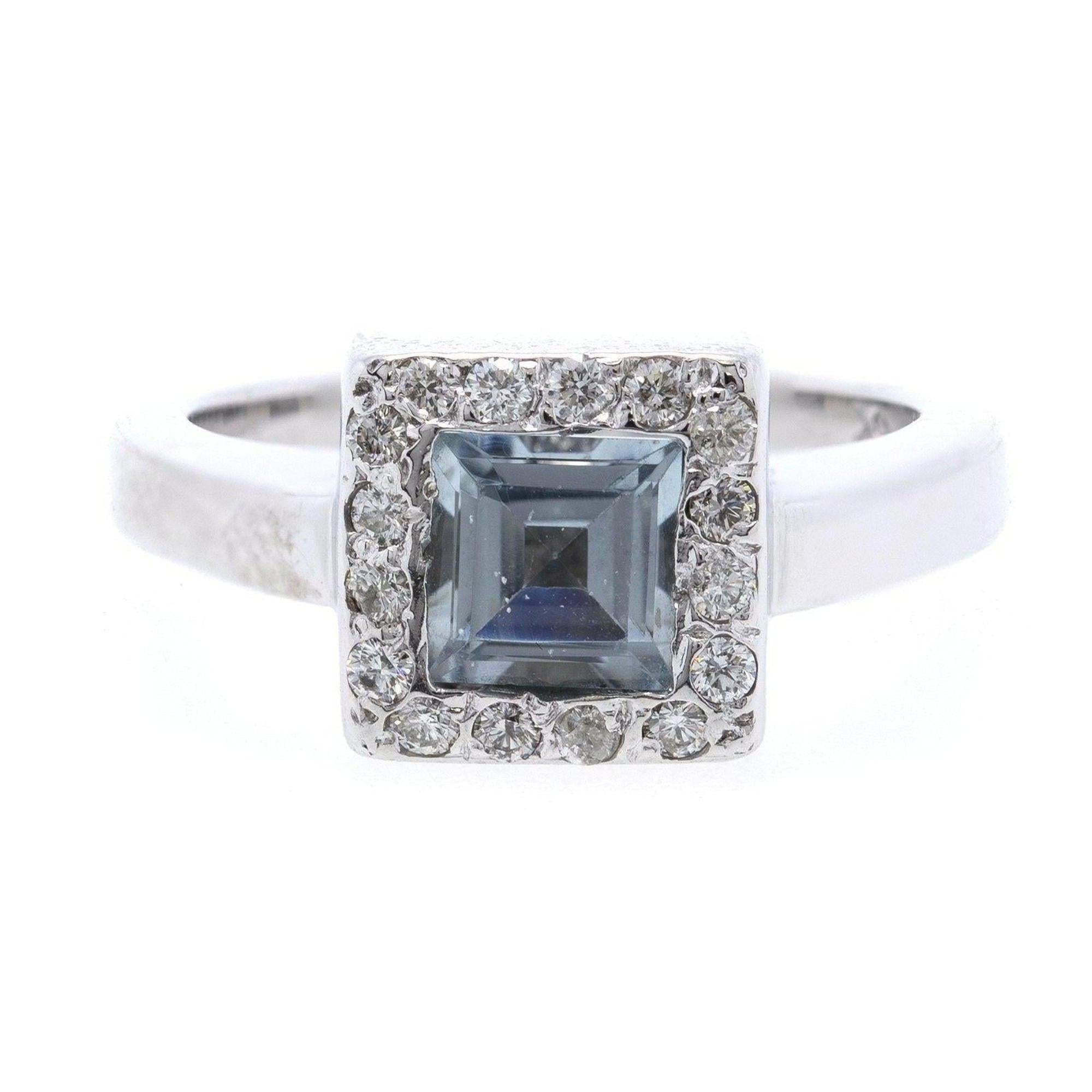 Aquamarine & Diamond Cocktail Ring