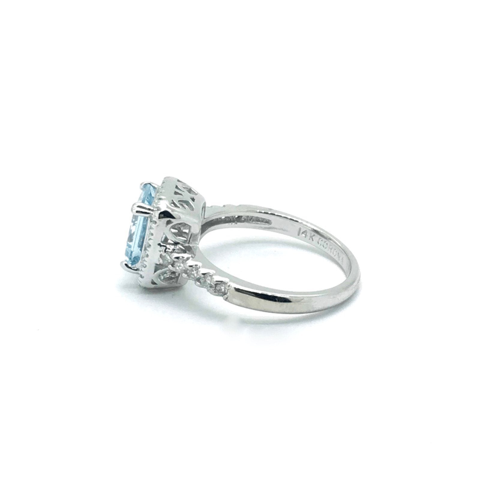 Aquamarine and Diamond Cocktail Ring