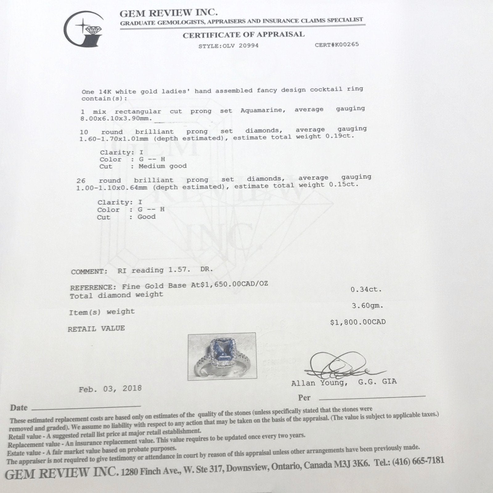 Aquamarine and Diamond Cocktail Ring