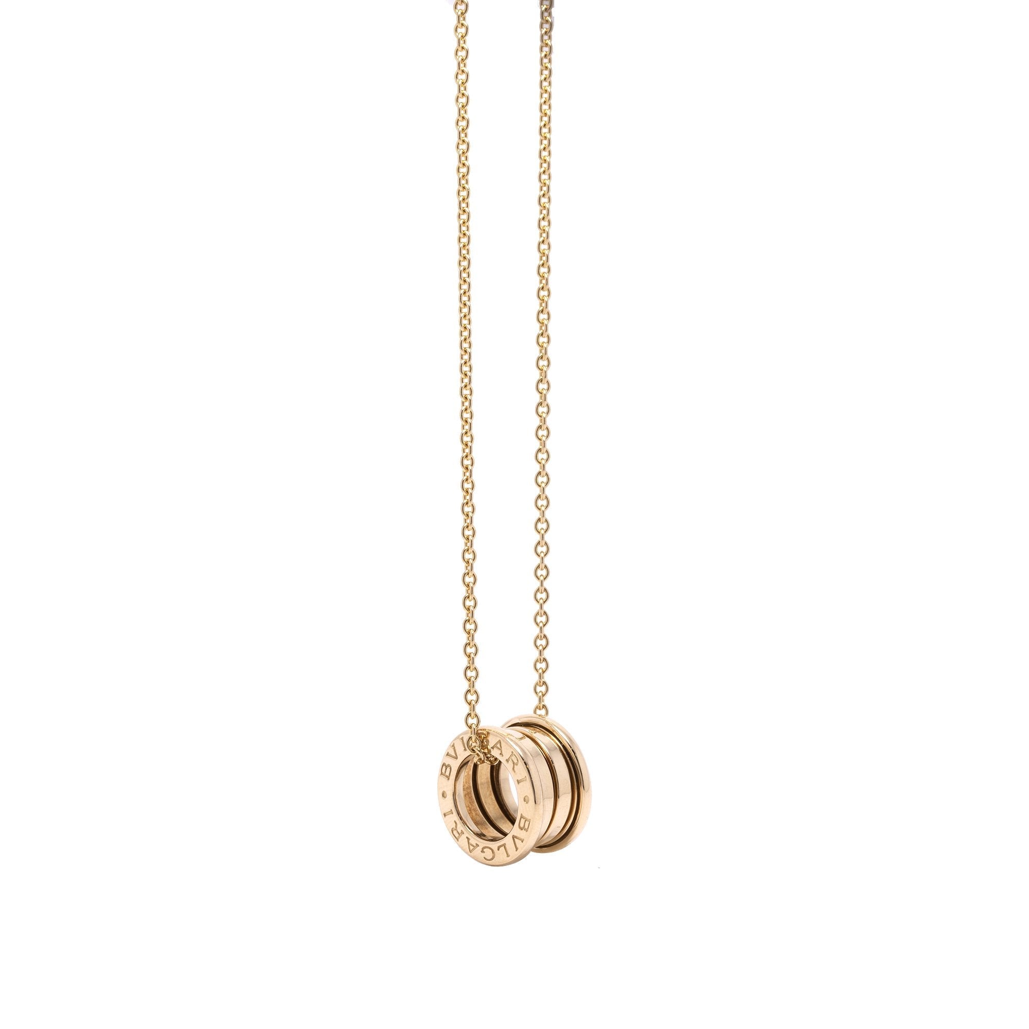 BVLGARI 18k Gold B.Zero1 Pendant Necklace
