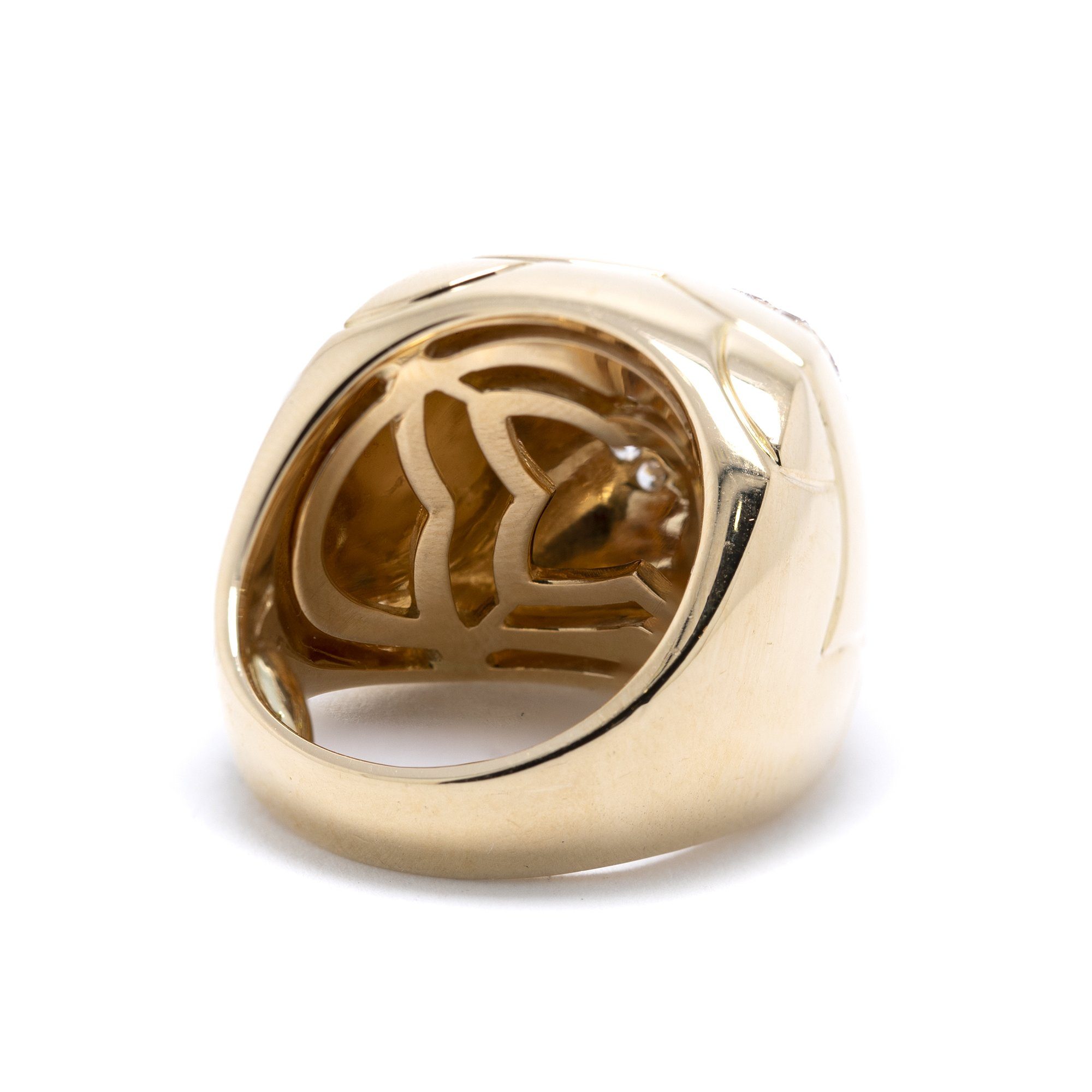 BVLGARI 18k Gold Diamond Pyramid Ring