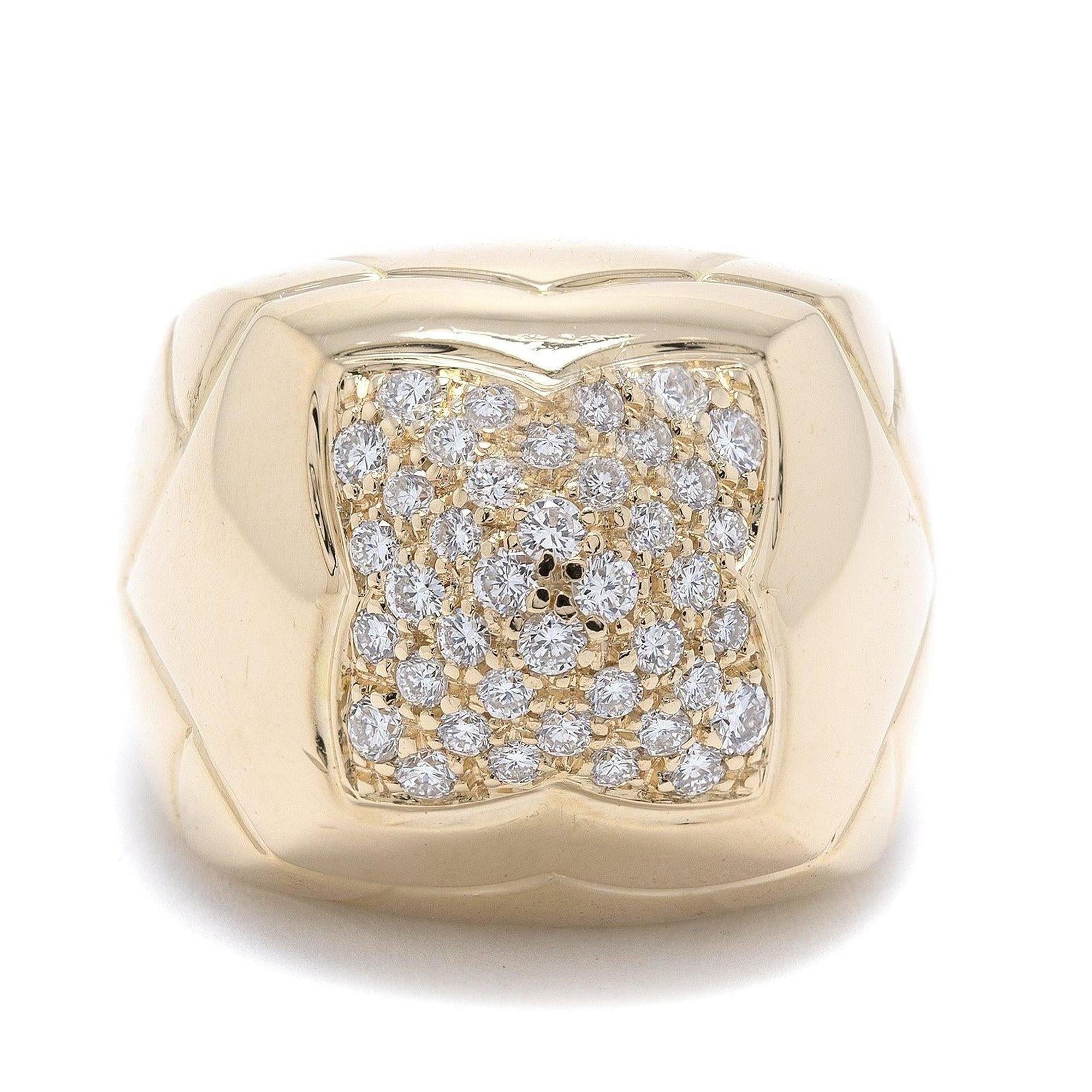 BVLGARI 18k Gold Diamond Pyramid Ring