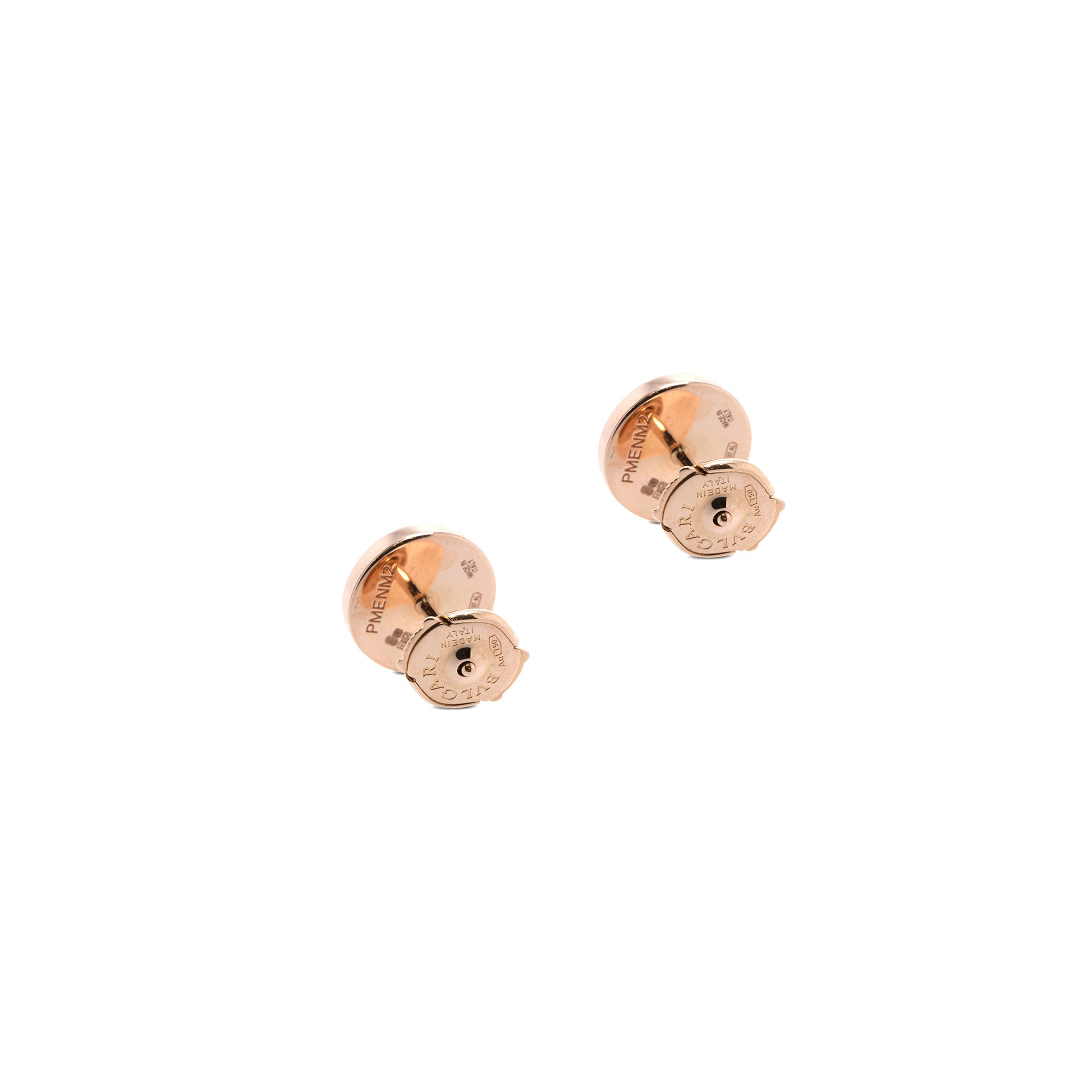 BVLGARI 18k Rose Gold Onyx Stud Earrings
