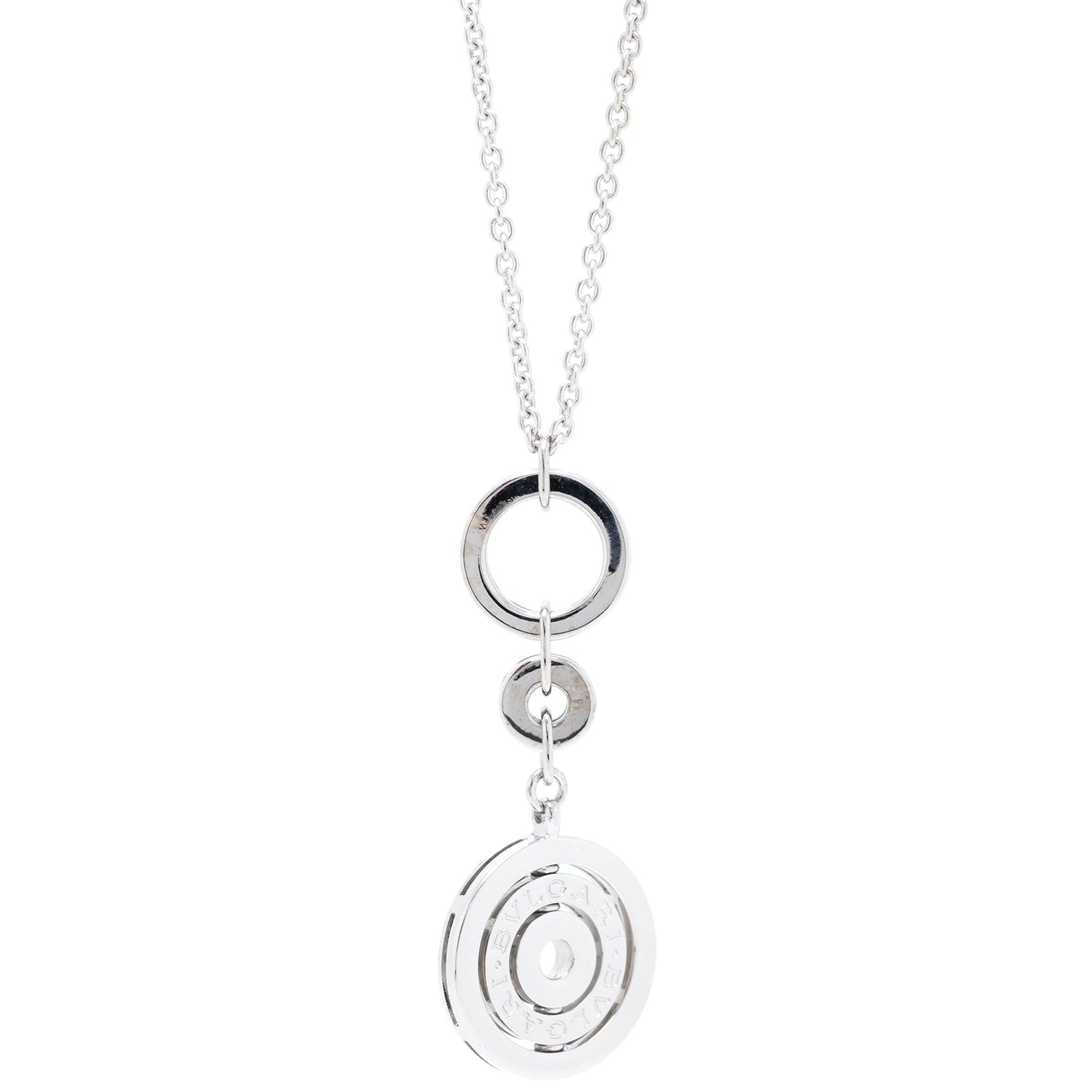 BVLGARI 18k White Gold Astrale Cerchi Pendant Necklace