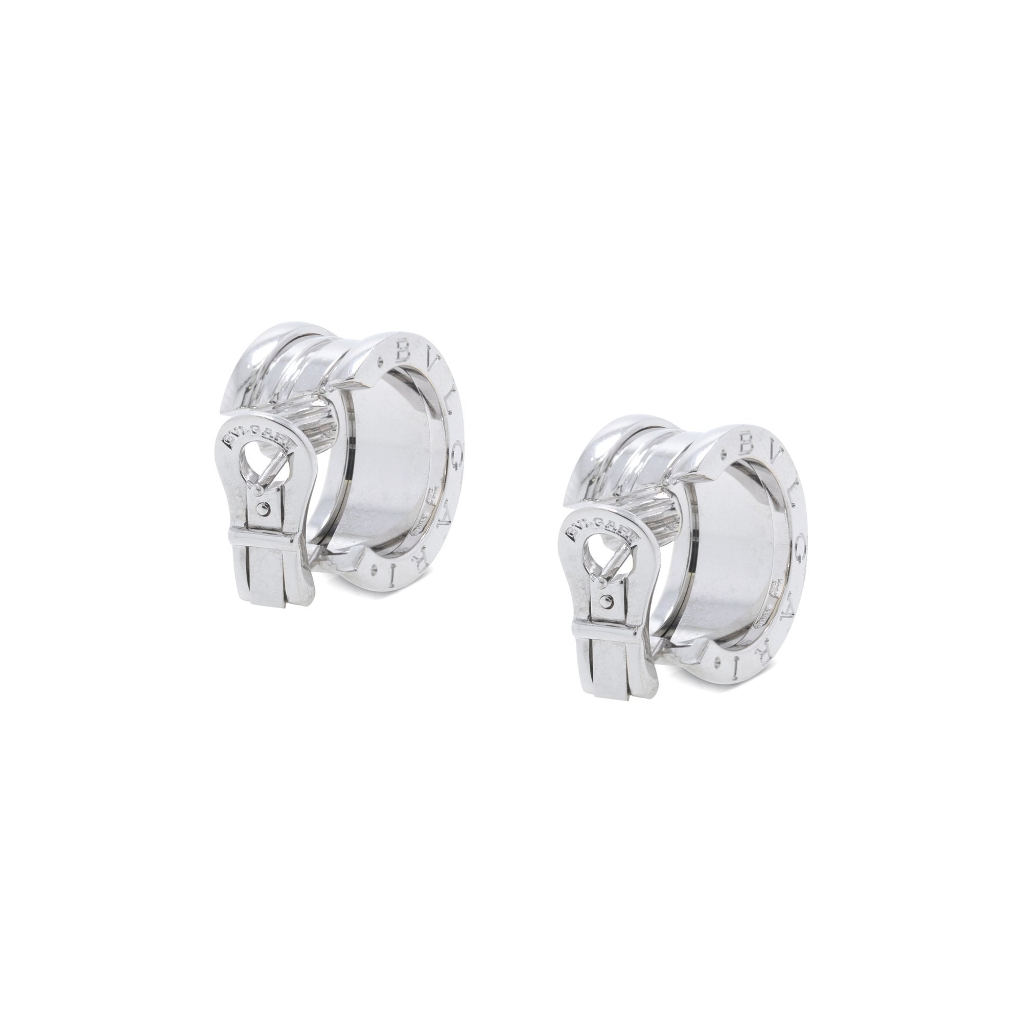 BVLGARI 18k White Gold B.Zero 1 Hoop Earrings