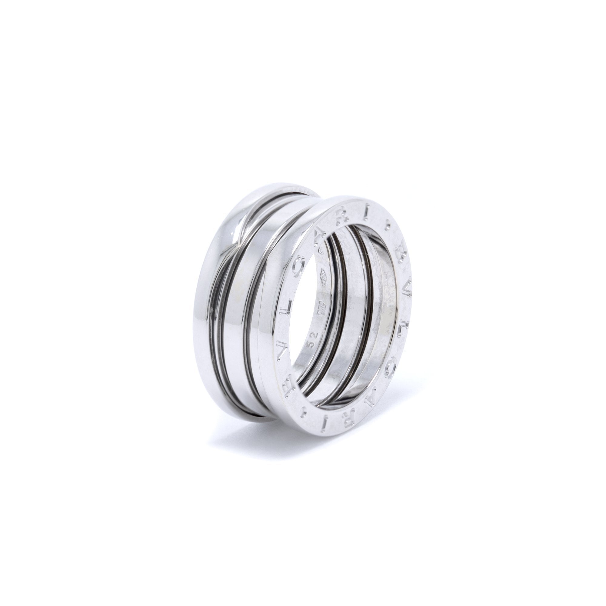 BVLGARI 18k White Gold B.Zero1 3-Band Ring