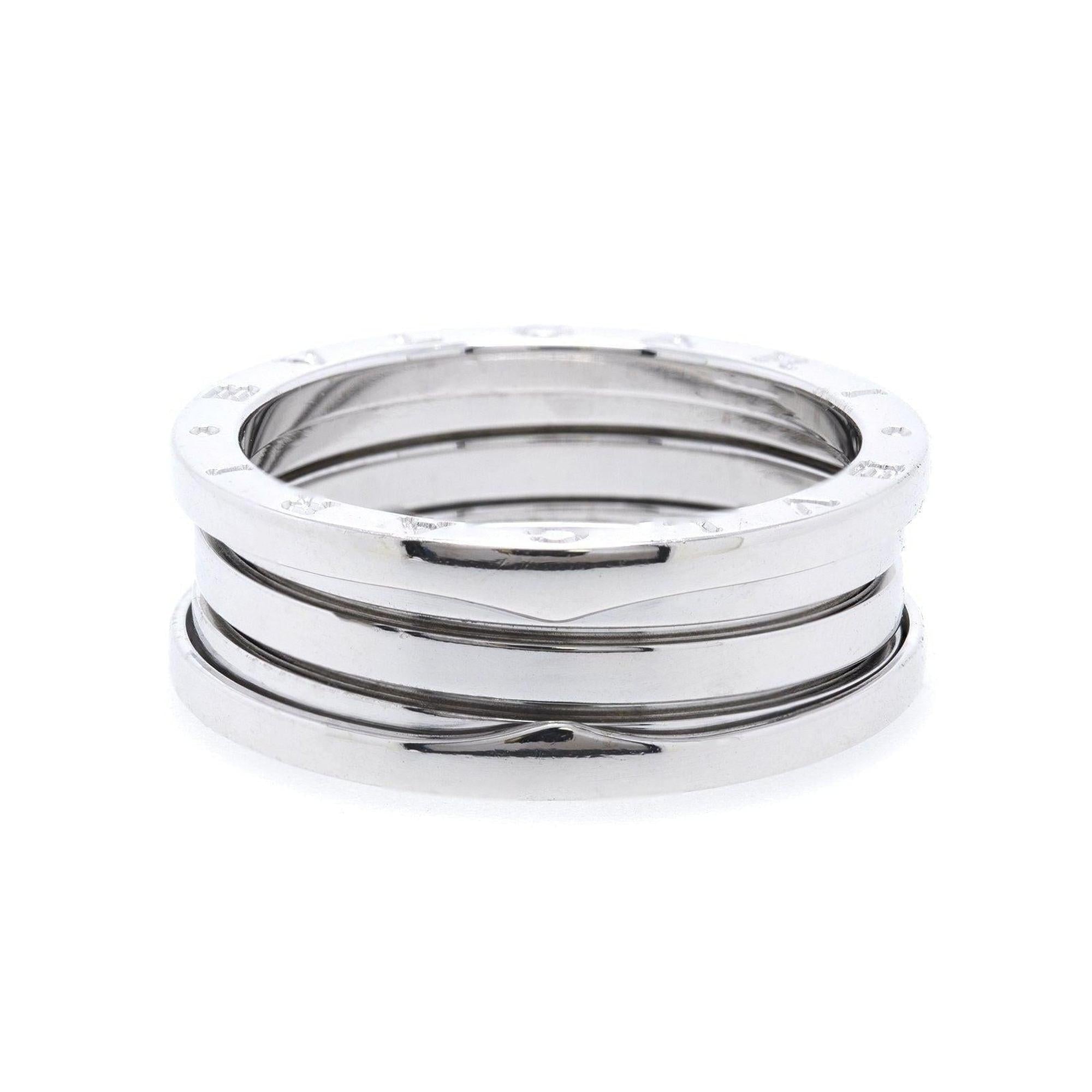 BVLGARI 18k White Gold B.Zero1 3-Band Ring
